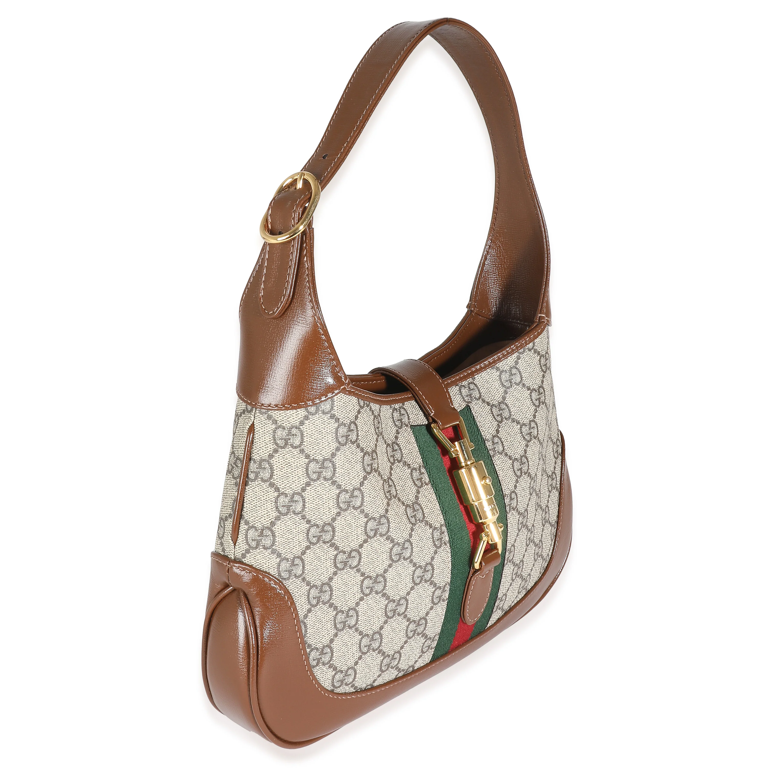 Brown Beige GG Canvas Small 1961 Jackie Hobo - Image 4