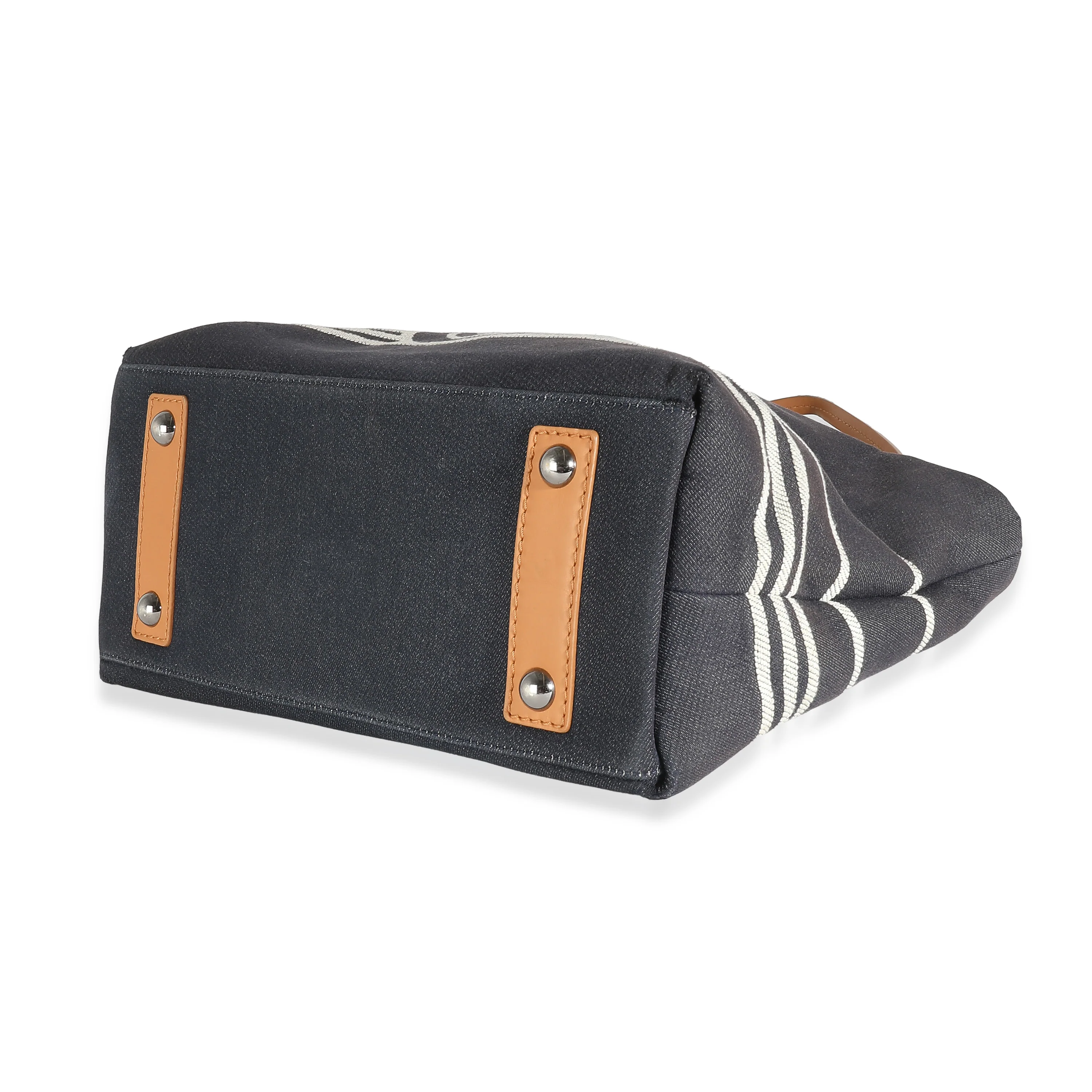 Navy Denim CC Stripe Large Shopper Tote - Image 6