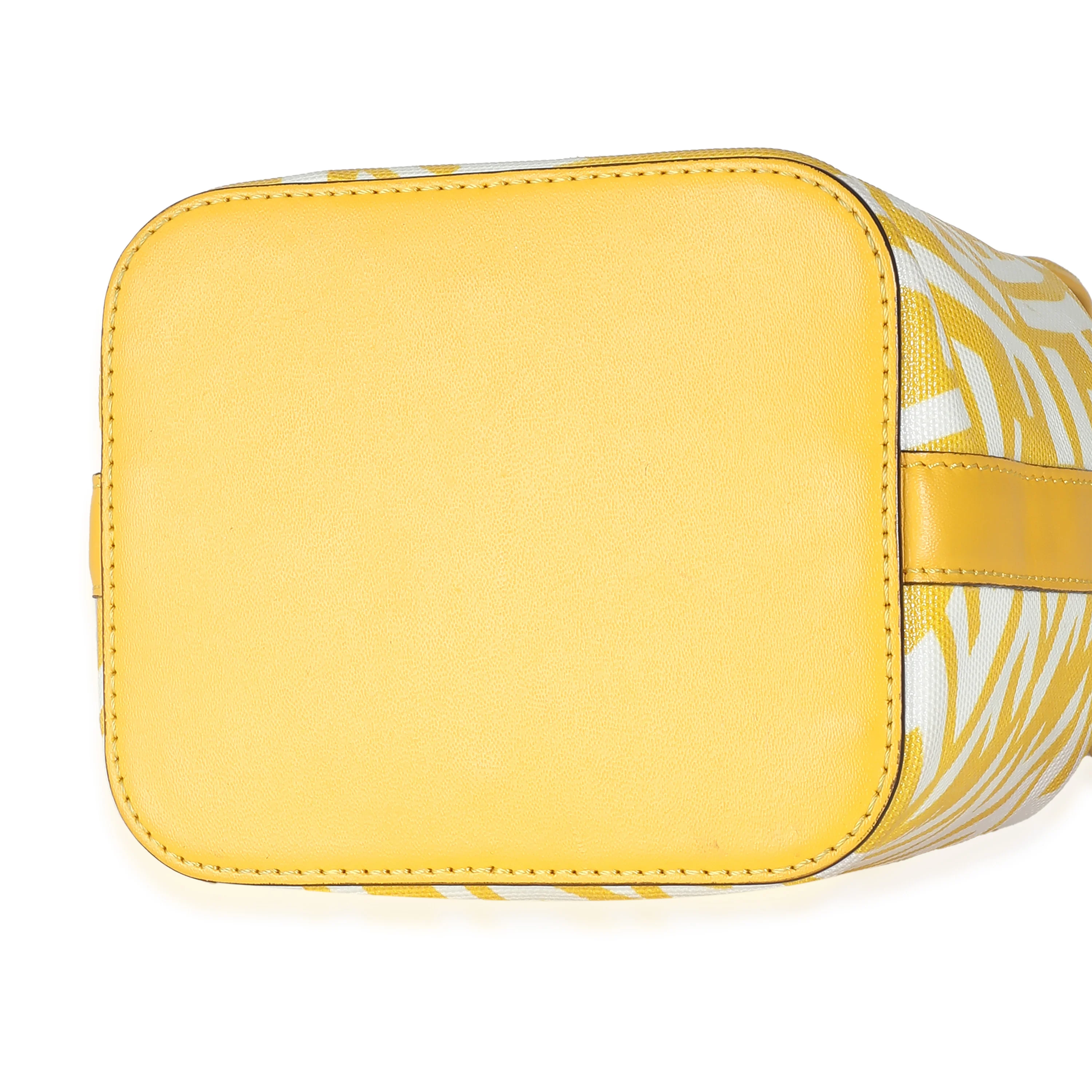 x Sarah Coleman Mimosa Glazed Canvas FF Vertigo Mon Tresor Bucket Bag - Image 4