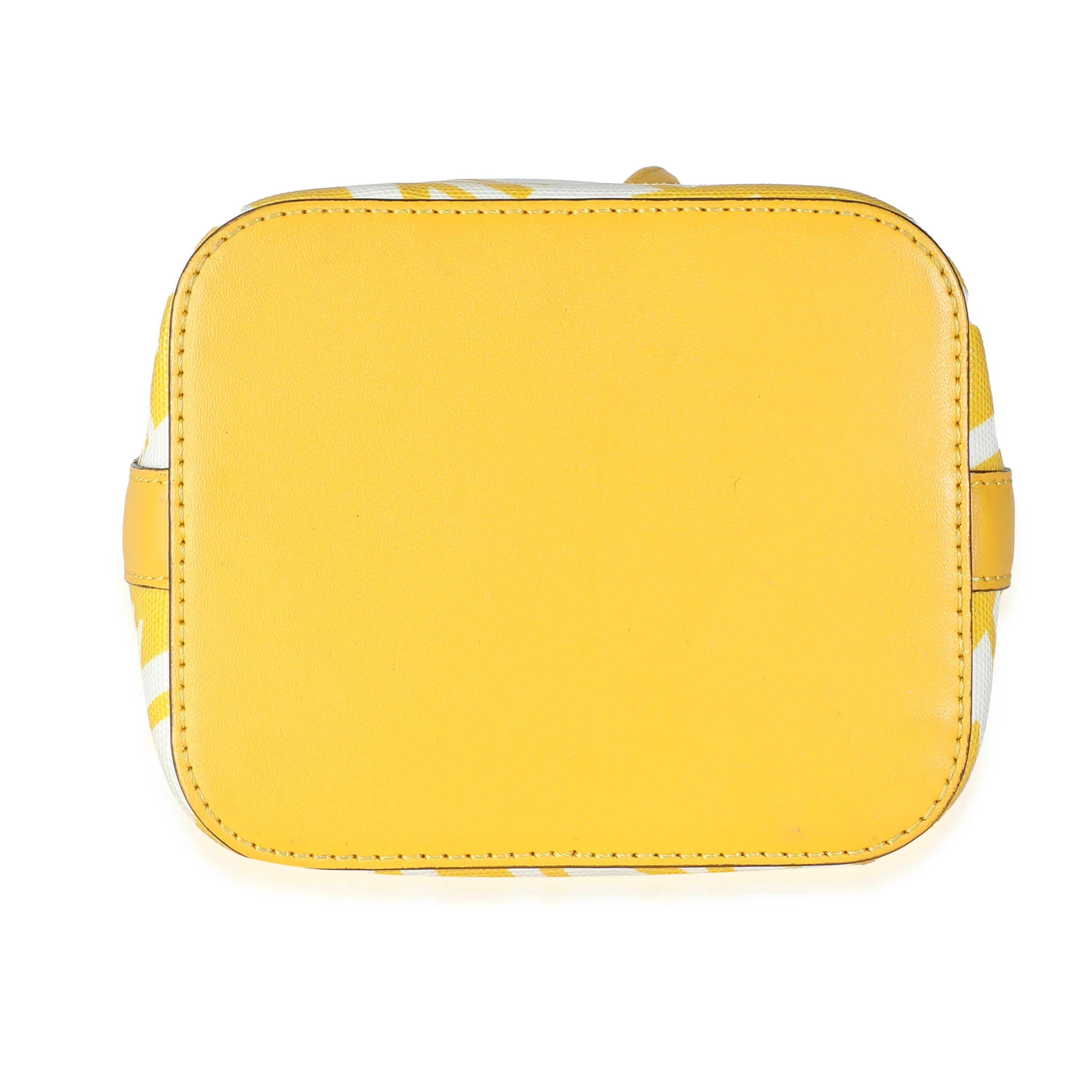 x Sarah Coleman Mimosa Glazed Canvas FF Vertigo Mon Tresor Bucket Bag - Image 6
