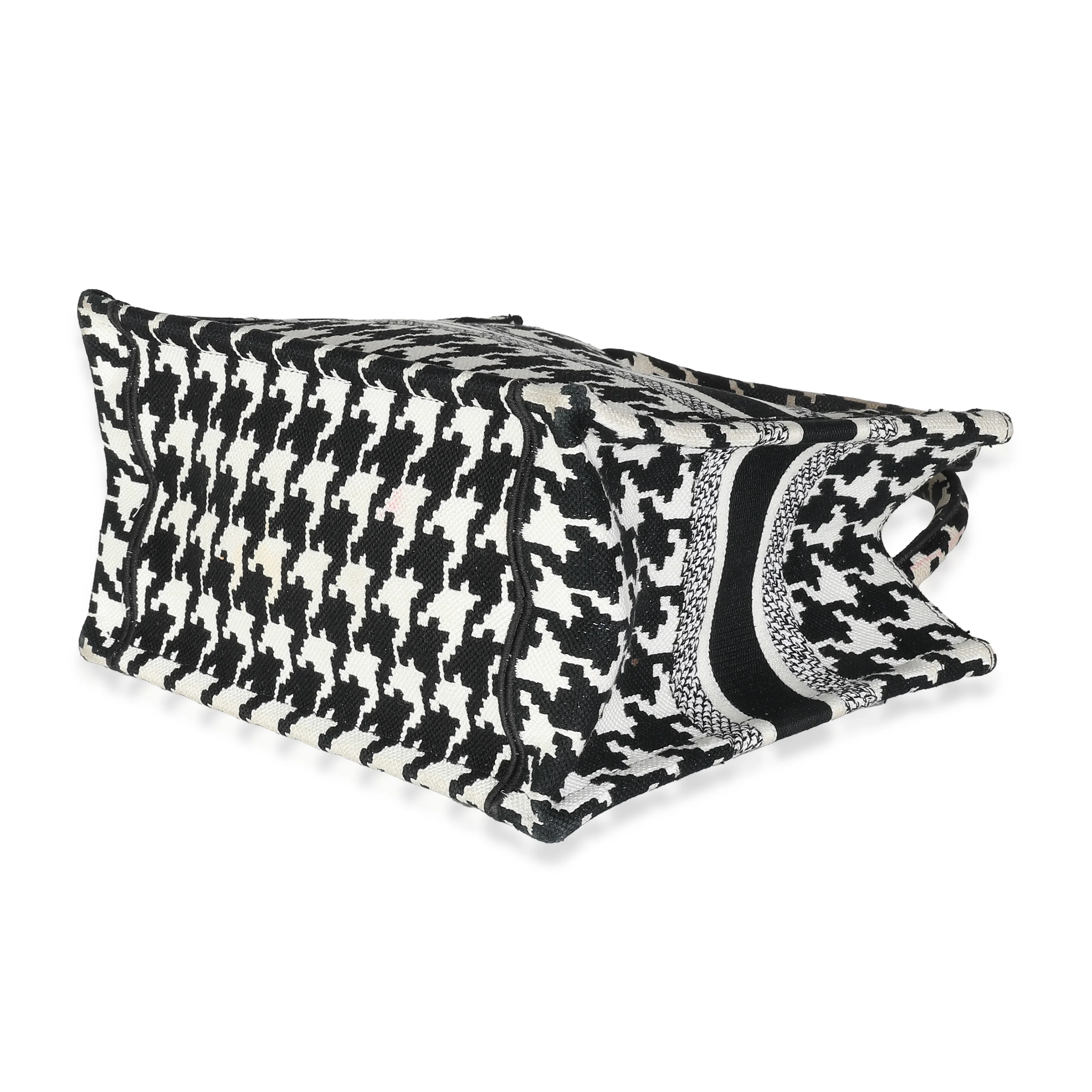 Black White Houndstooth Small Book Tote - Image 6