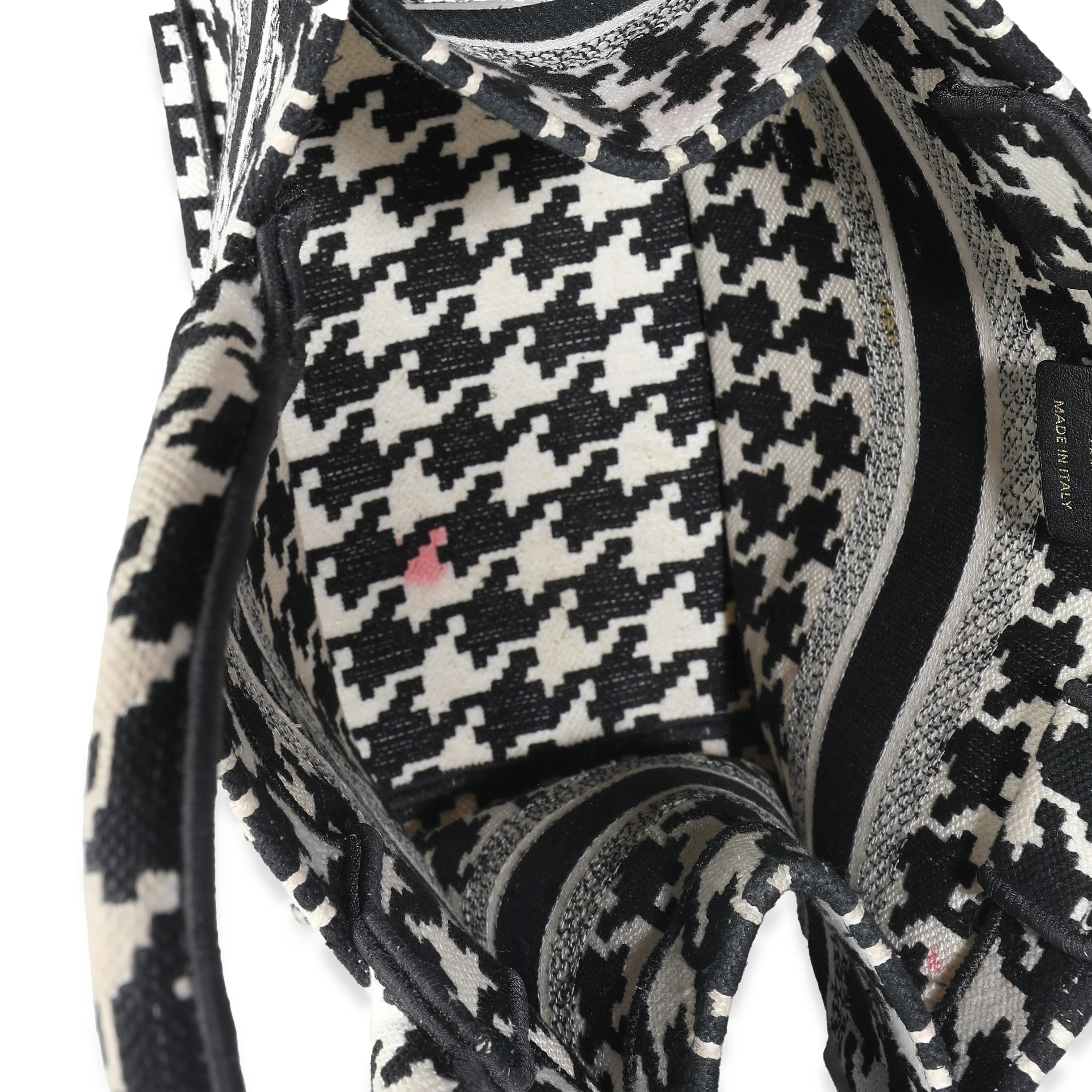 Black White Houndstooth Small Book Tote - Image 8