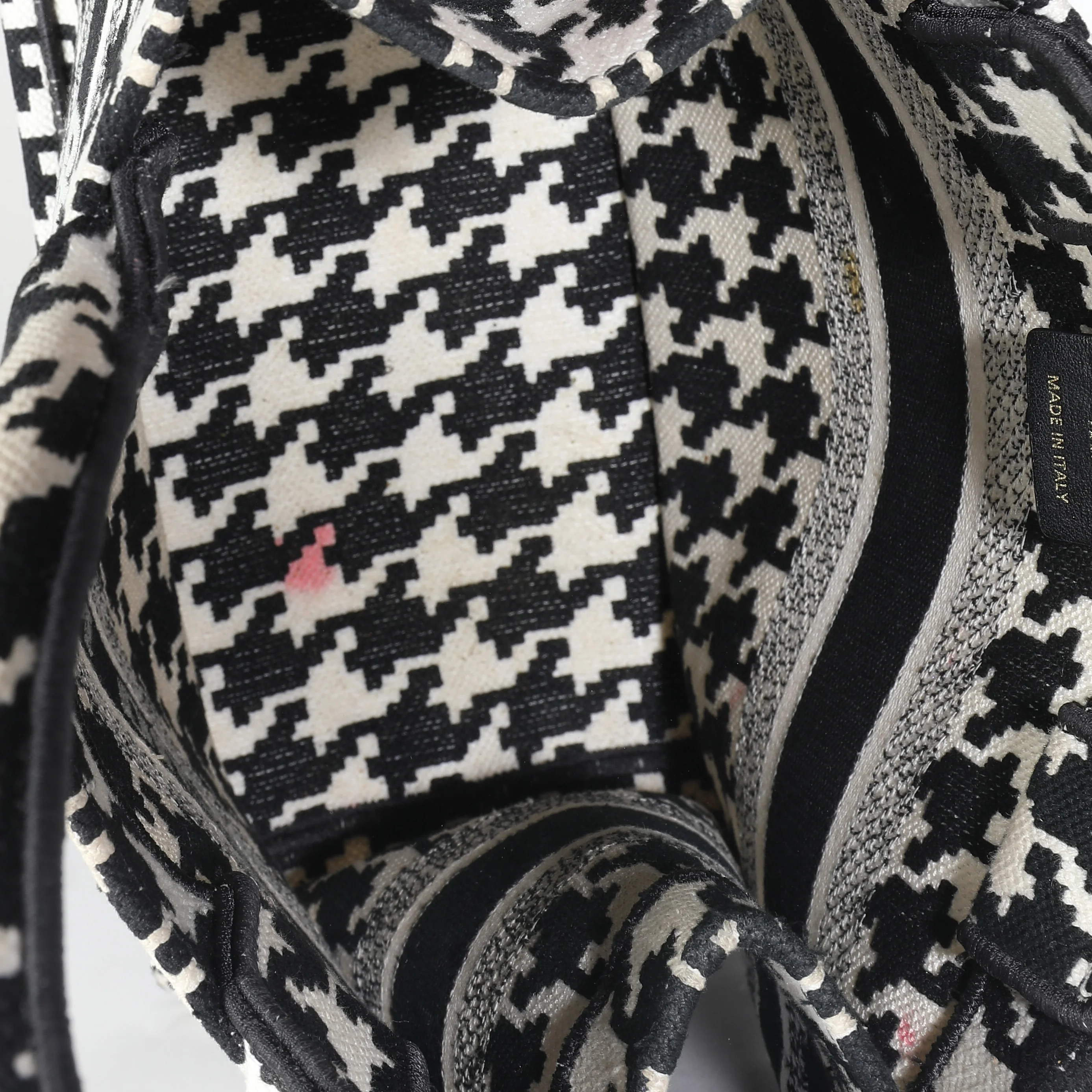 Black White Houndstooth Small Book Tote - Image 9