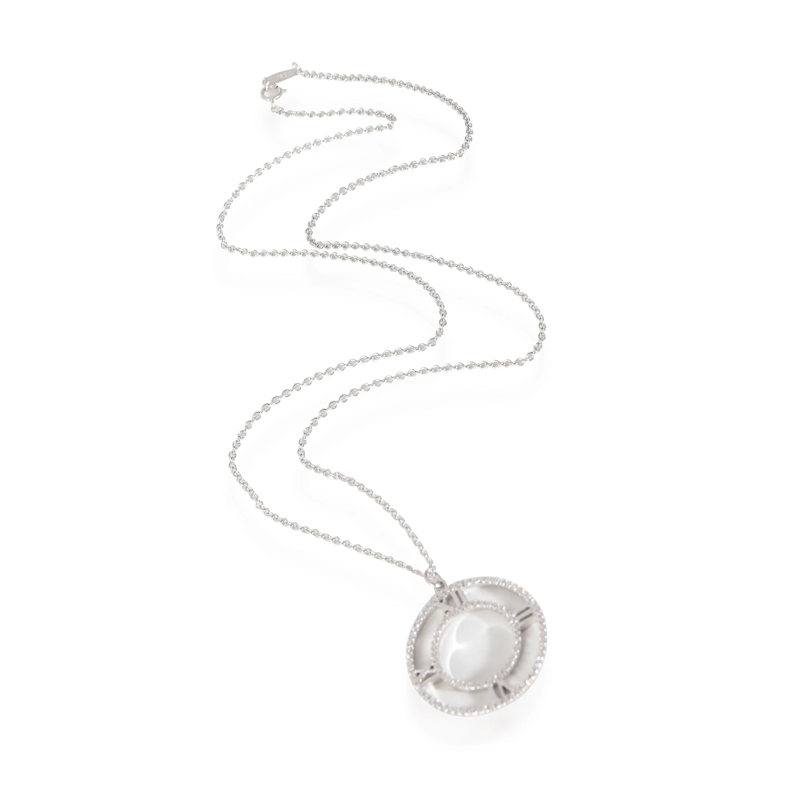 Atlas Diamond Circle Pendant in 18k White Gold 0.25 CTW - Image 2