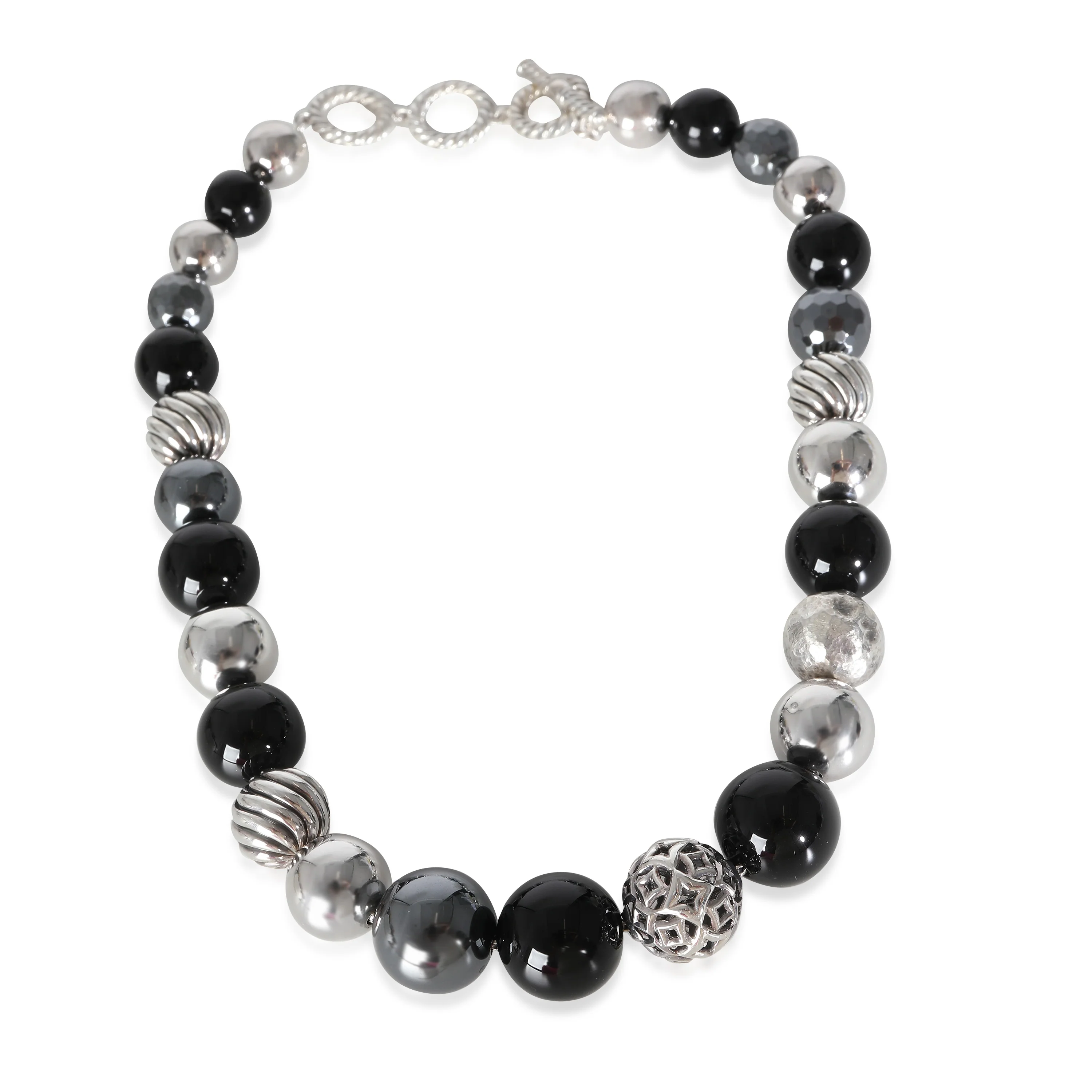 Elements Necklace With Onyx & Hematite in Sterling Silver - Image 2