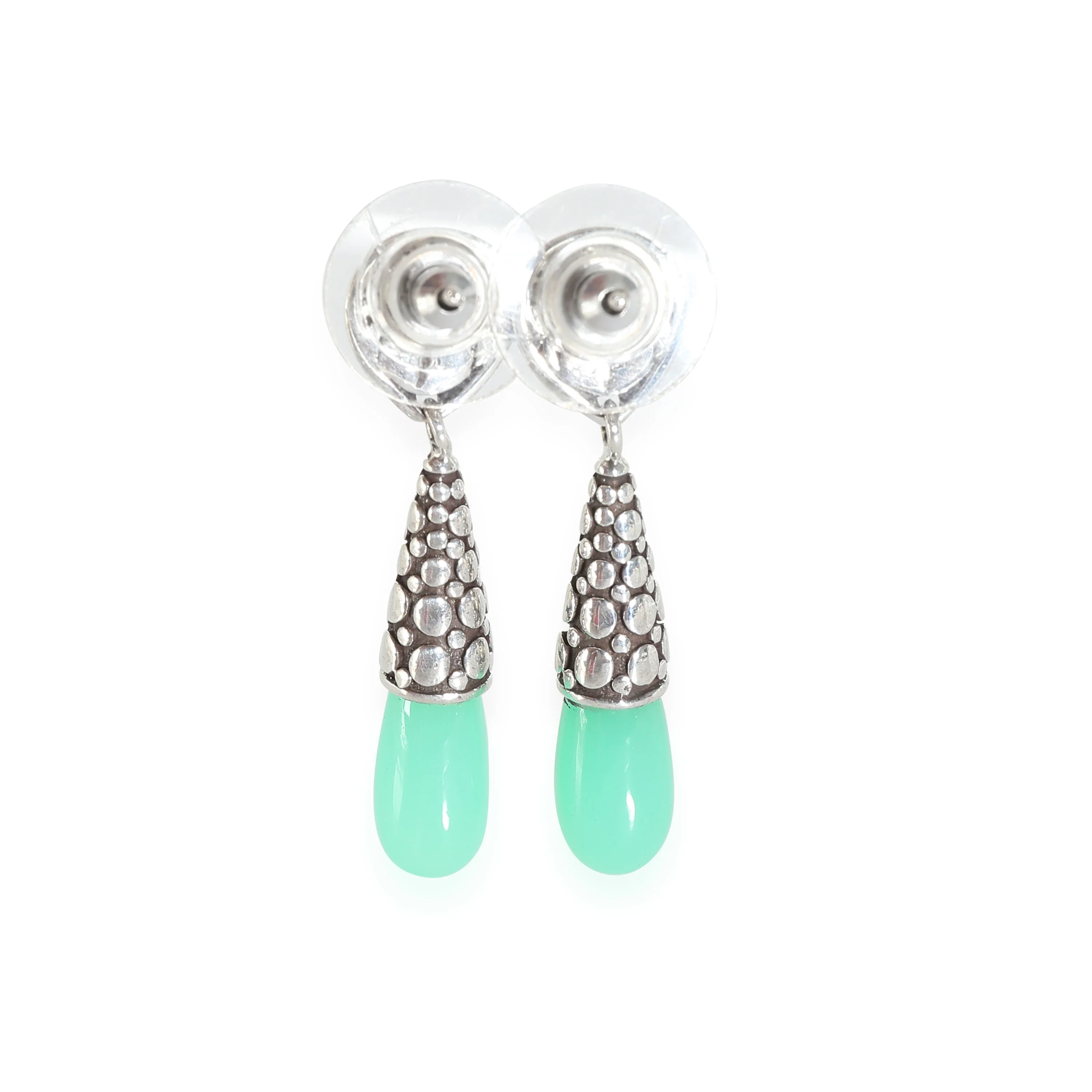 Dot Collection Chrysoprase Earrings in  Sterling Silver - Image 3