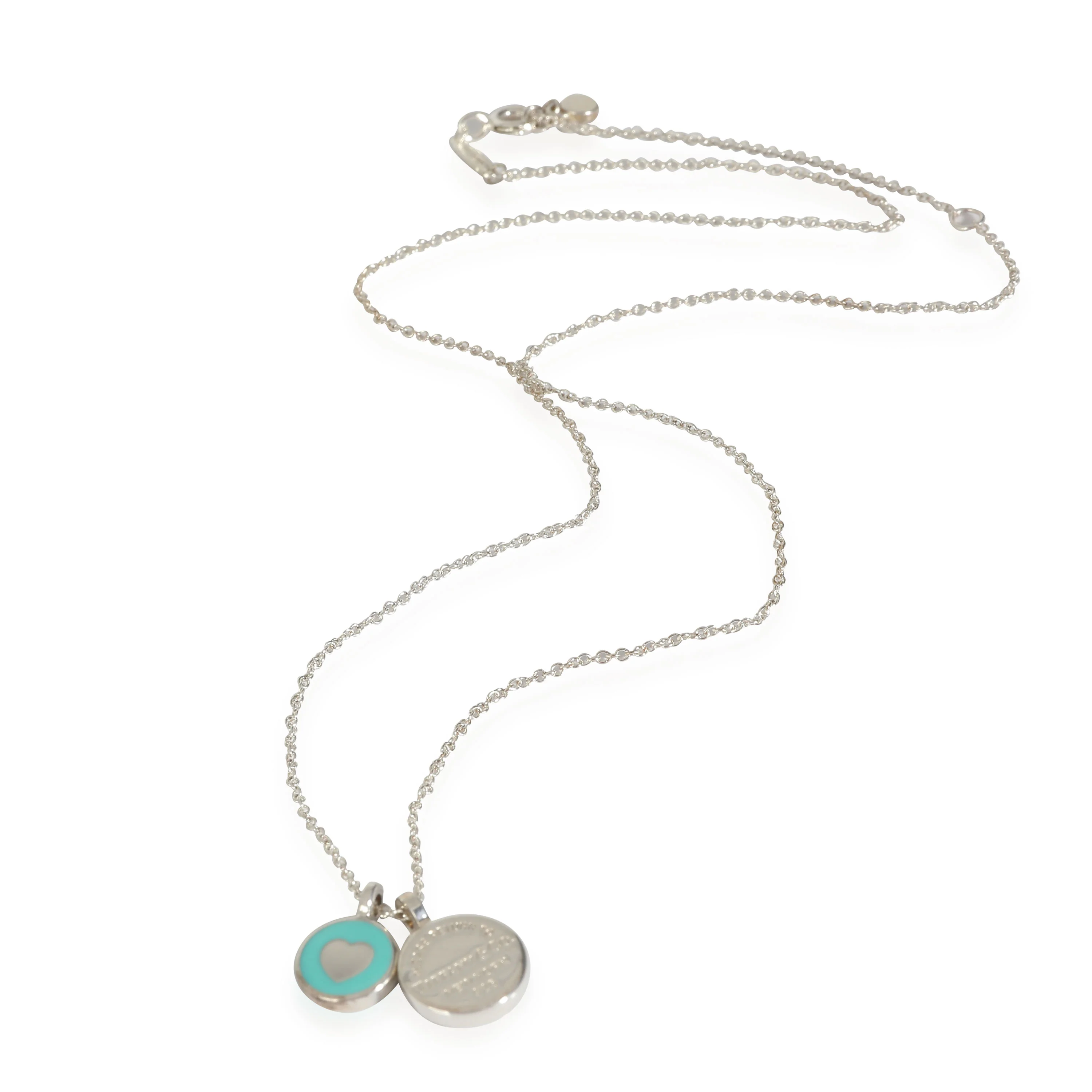 Return To Tiffany Double Circle Pendant with Blue Enamel - Image 2