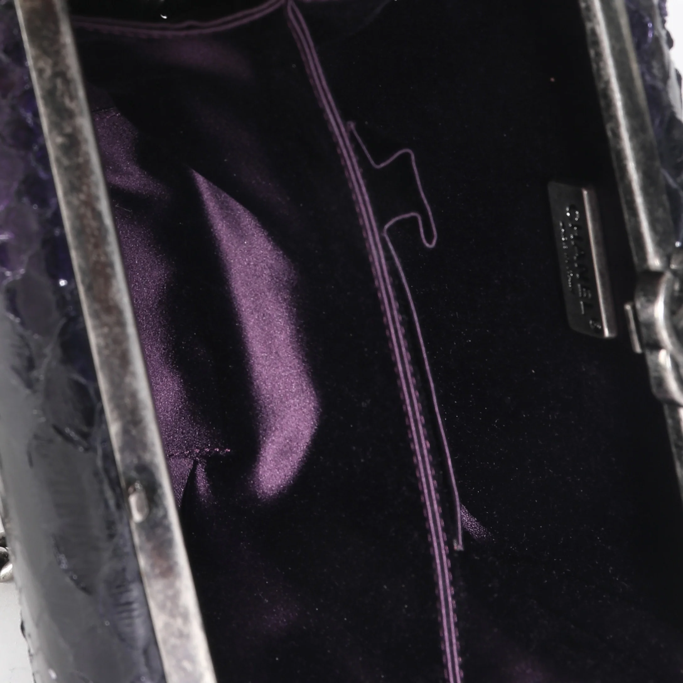 Paris Edinburgh Navy Iridescent Python Boy Box Clutch - Image 9