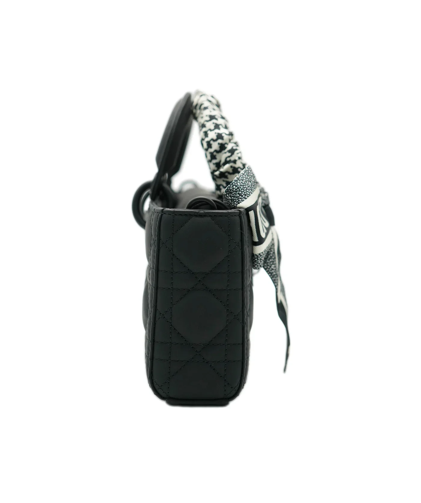 Black Ultra Matte Calfskin Cannage Small Lady D-Joy - Image 2