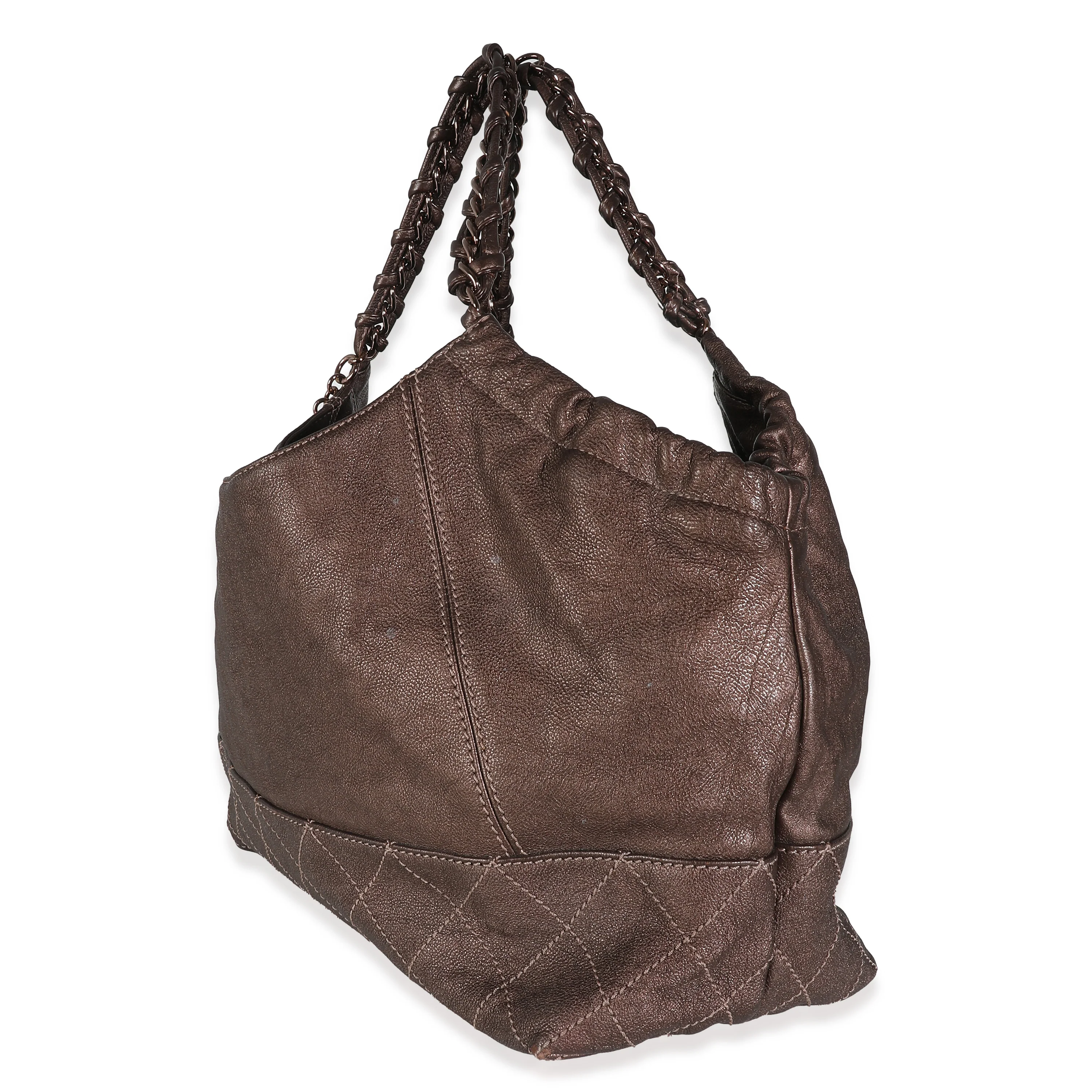 Brown Distressed Caviar Coco Cabas XL Tote - Image 2