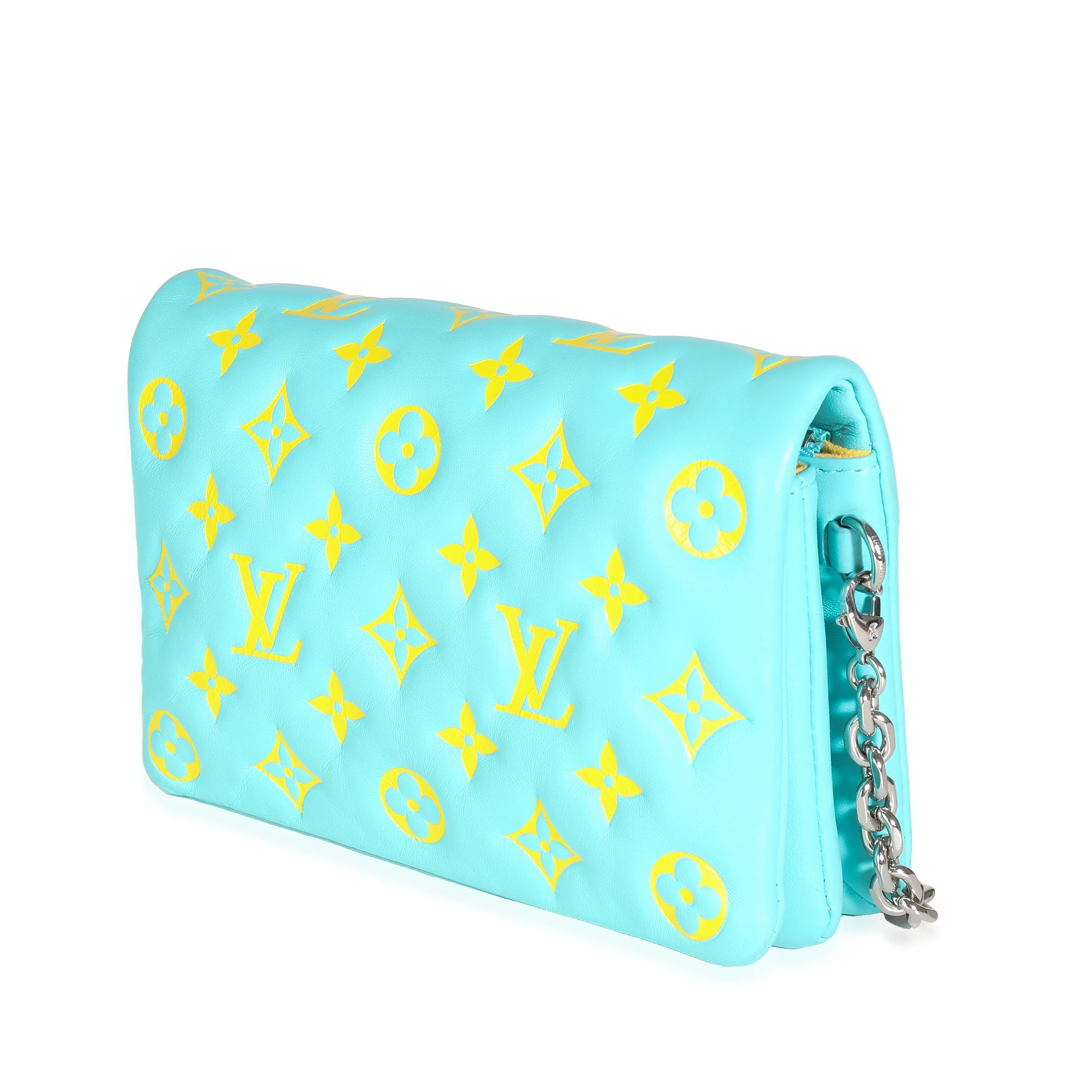 Menthe Jaune Monogram Embossed Lambskin Pochette Coussin - Image 2