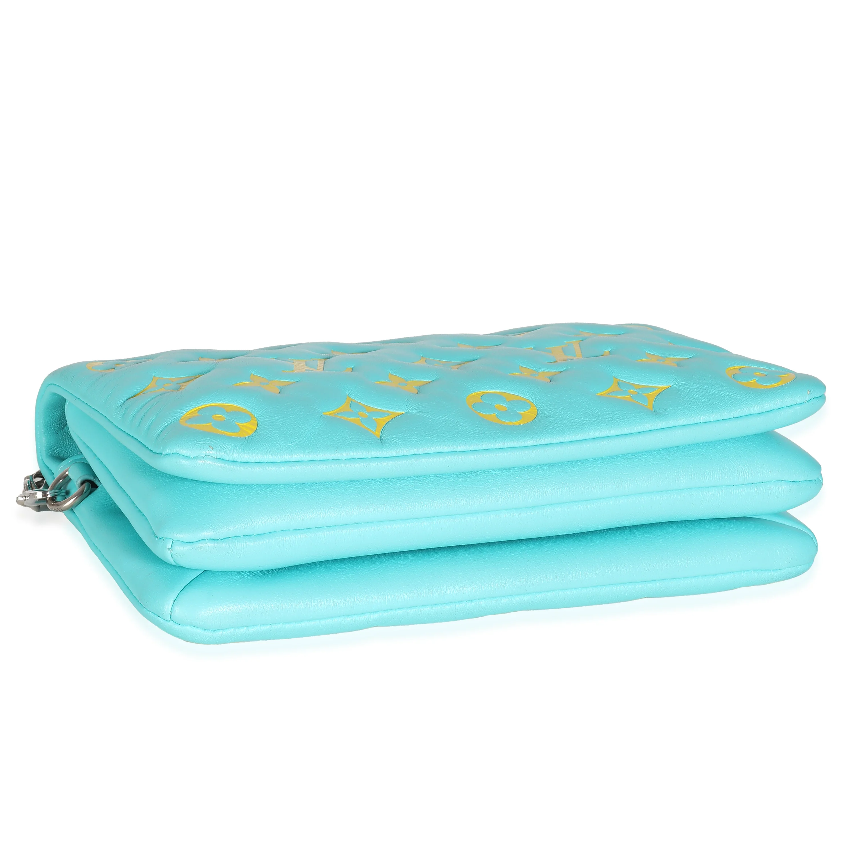 Menthe Jaune Monogram Embossed Lambskin Pochette Coussin - Image 6