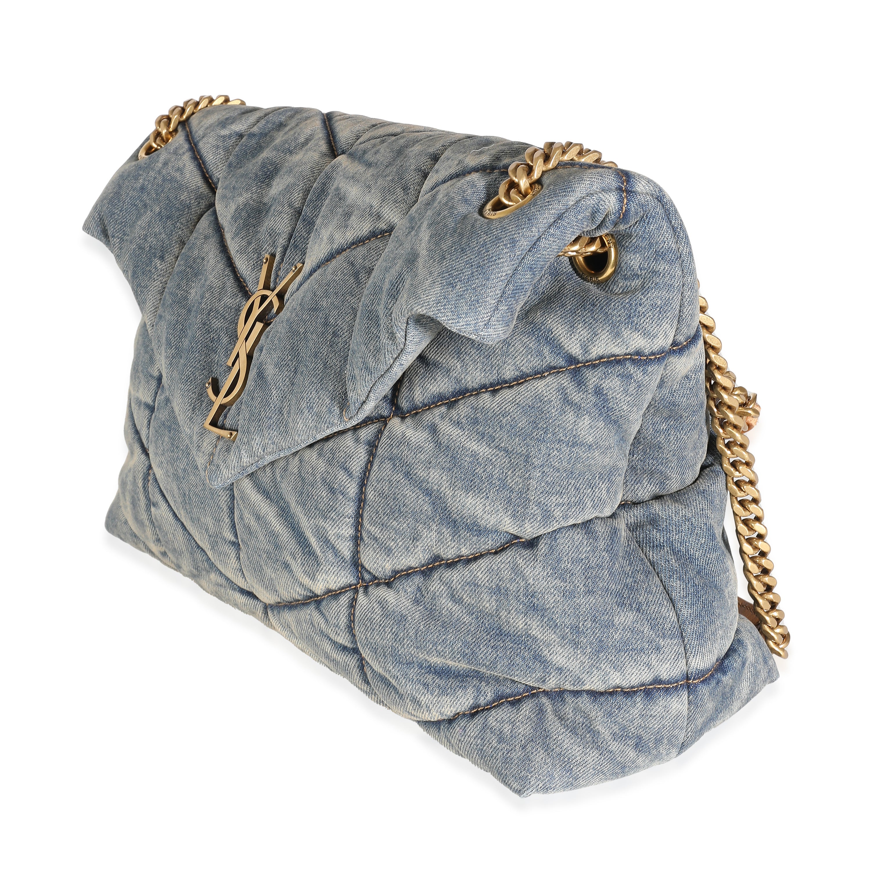 Blue Denim Medium Puffer Bag - Image 2