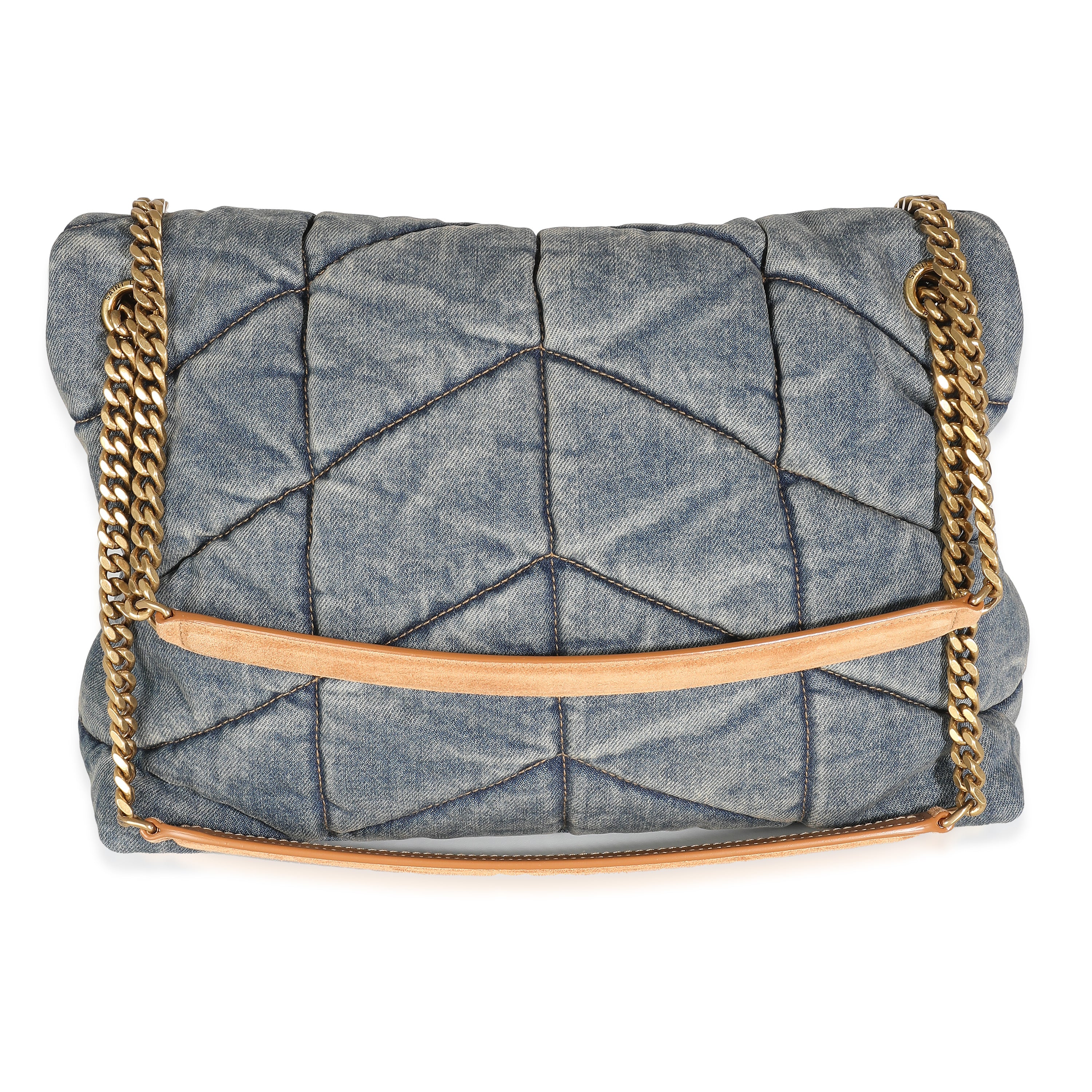 Blue Denim Medium Puffer Bag - Image 4