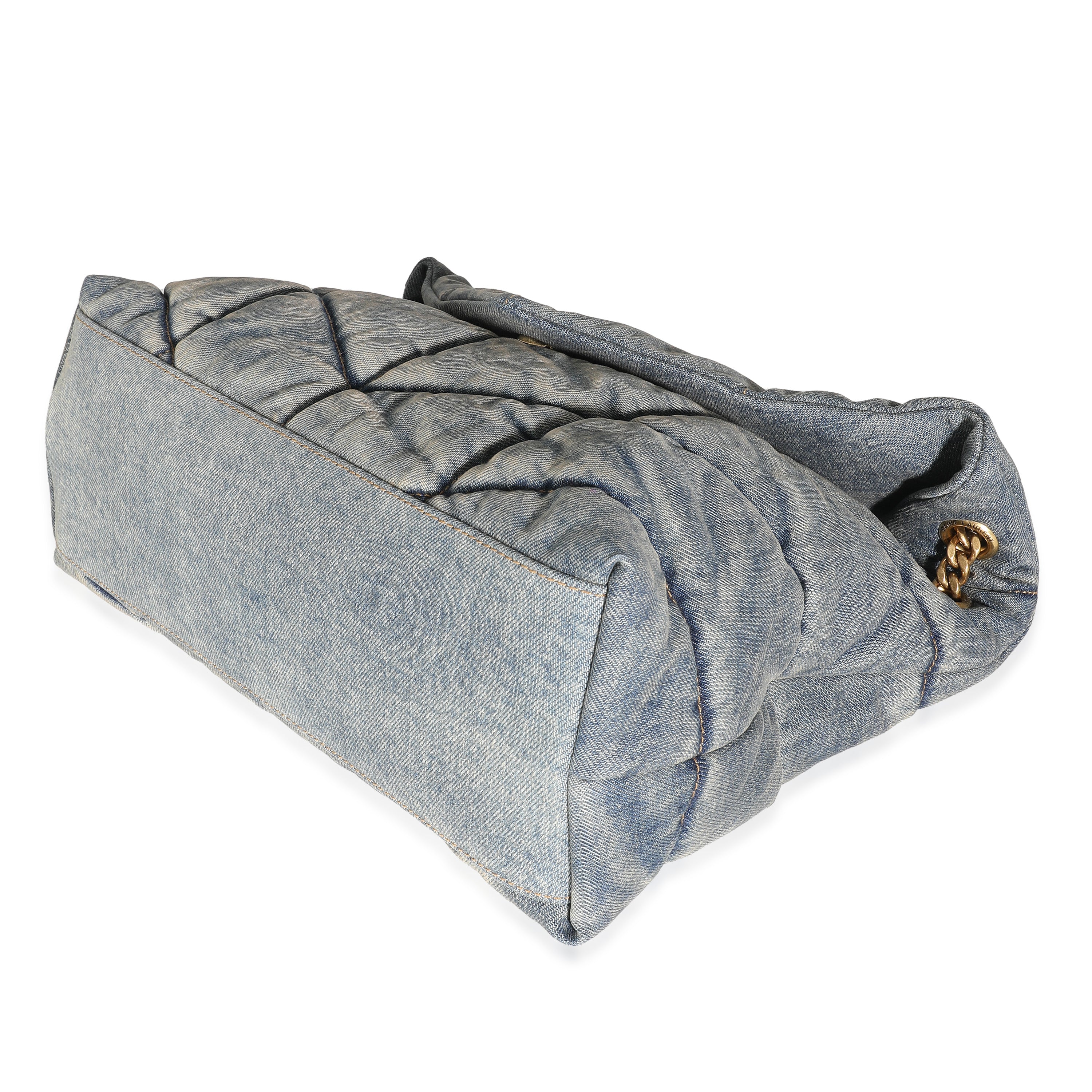 Blue Denim Medium Puffer Bag - Image 5