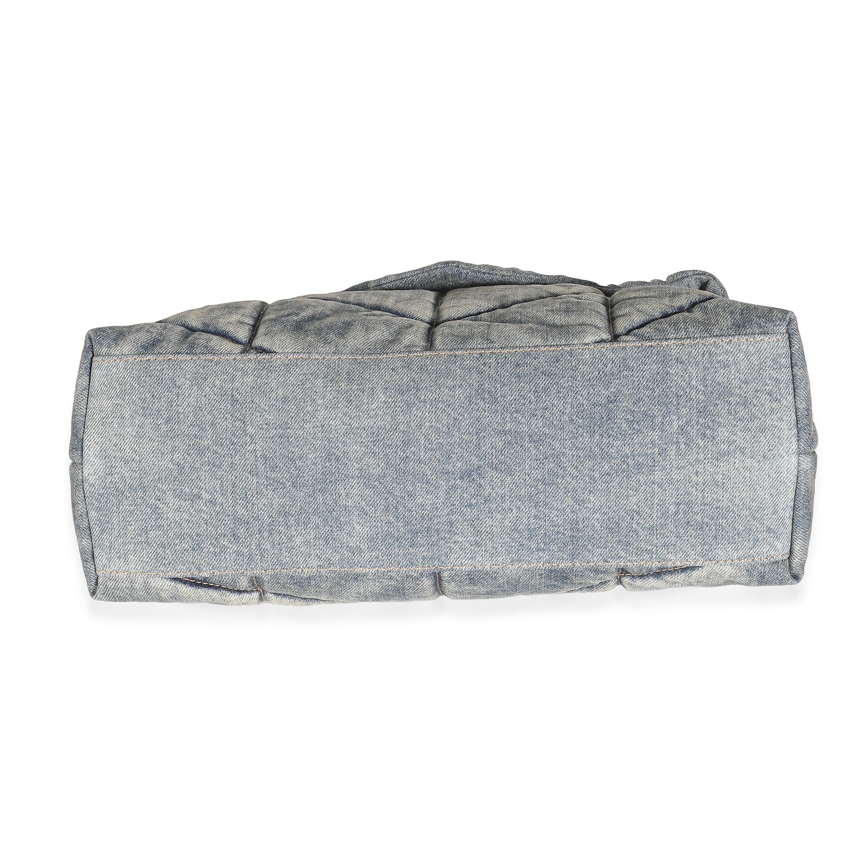 Blue Denim Medium Puffer Bag - Image 6