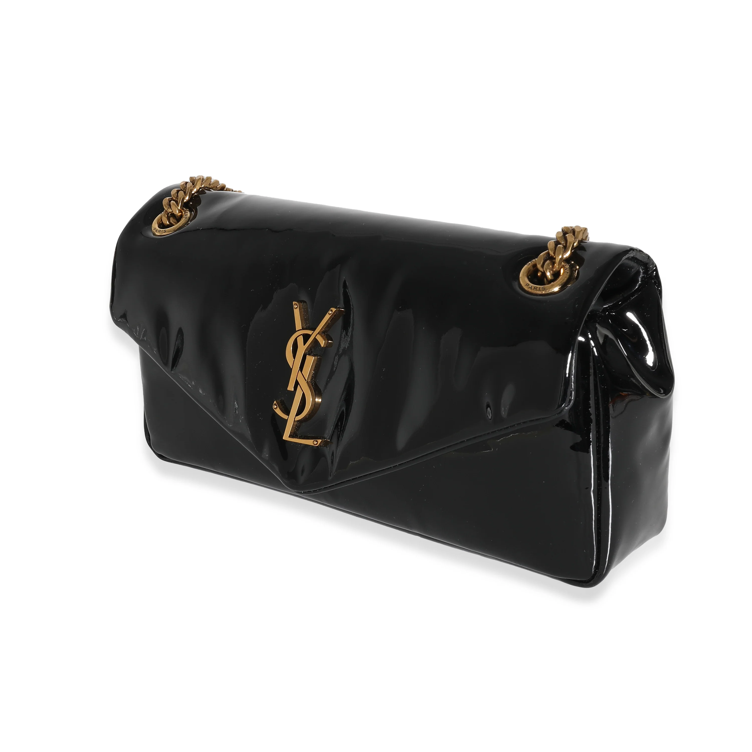 Black Patent Medium Calypso Chain Bag - Image 2