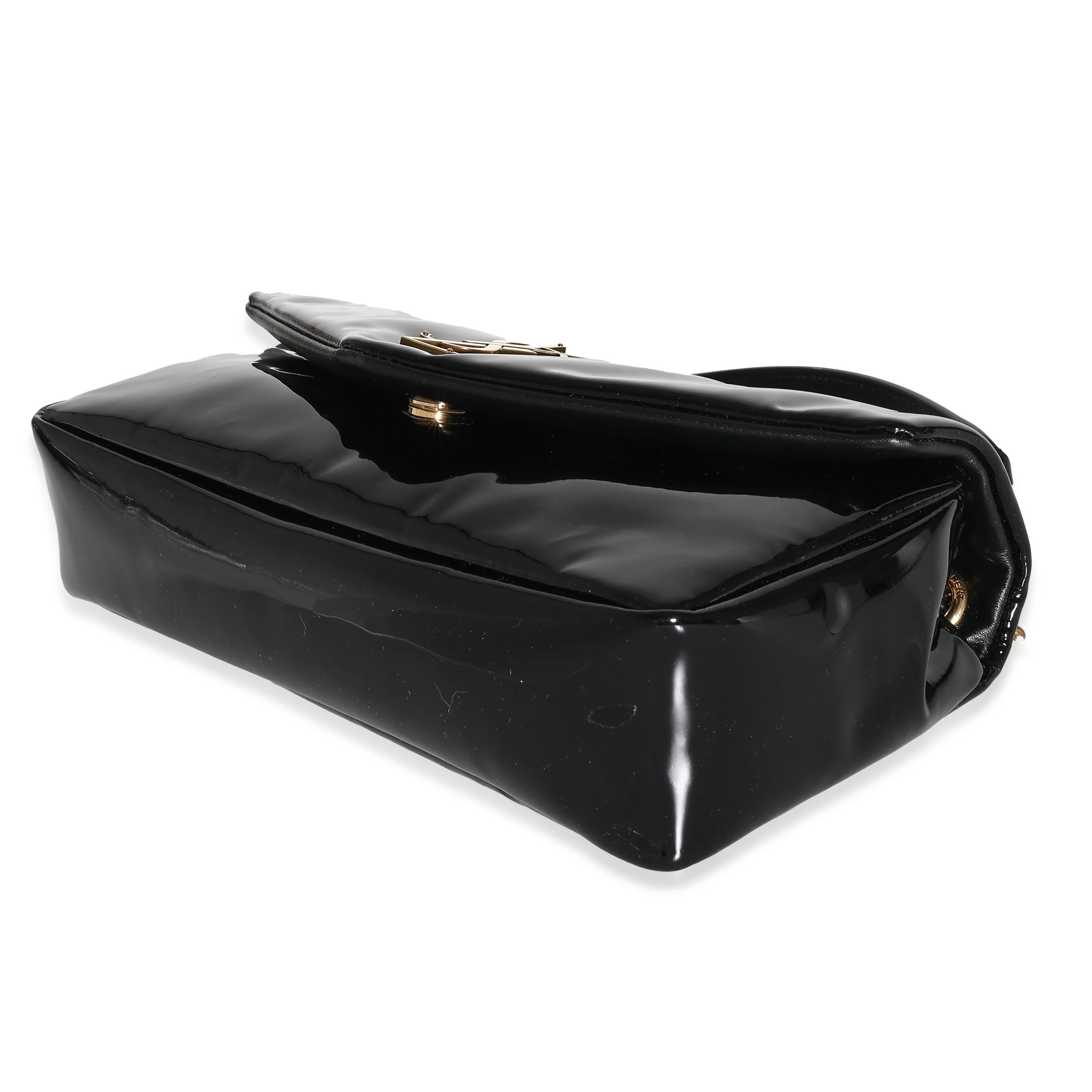 Black Patent Medium Calypso Chain Bag - Image 4