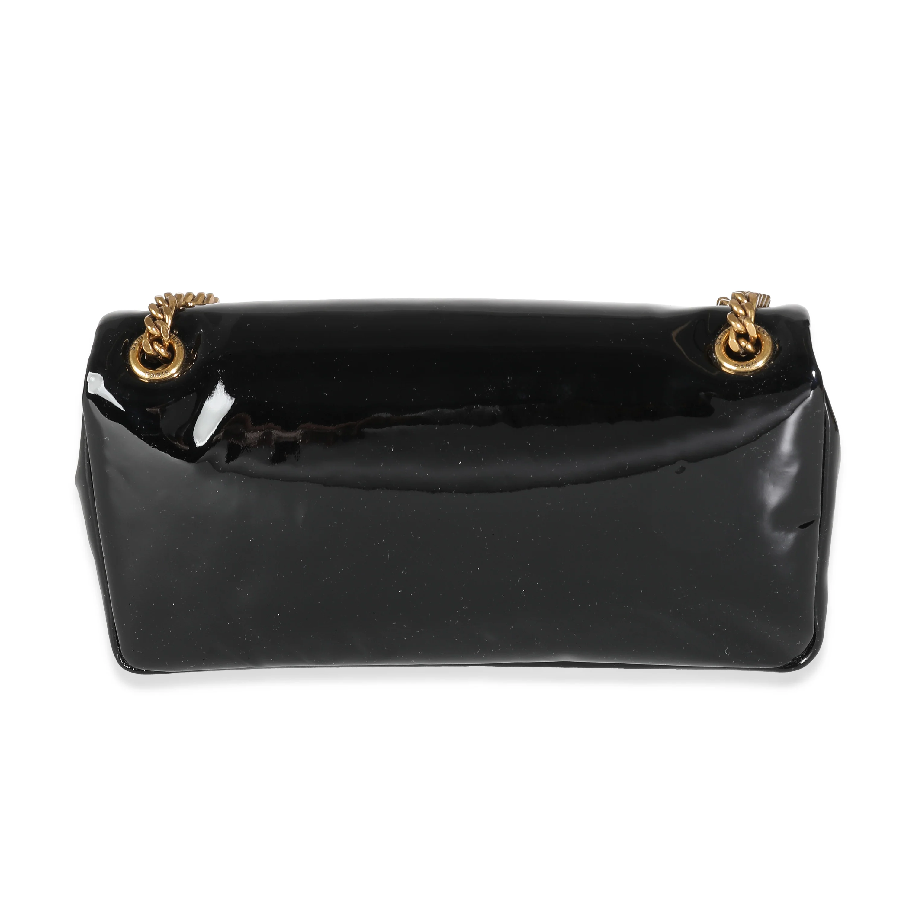 Black Patent Medium Calypso Chain Bag - Image 5