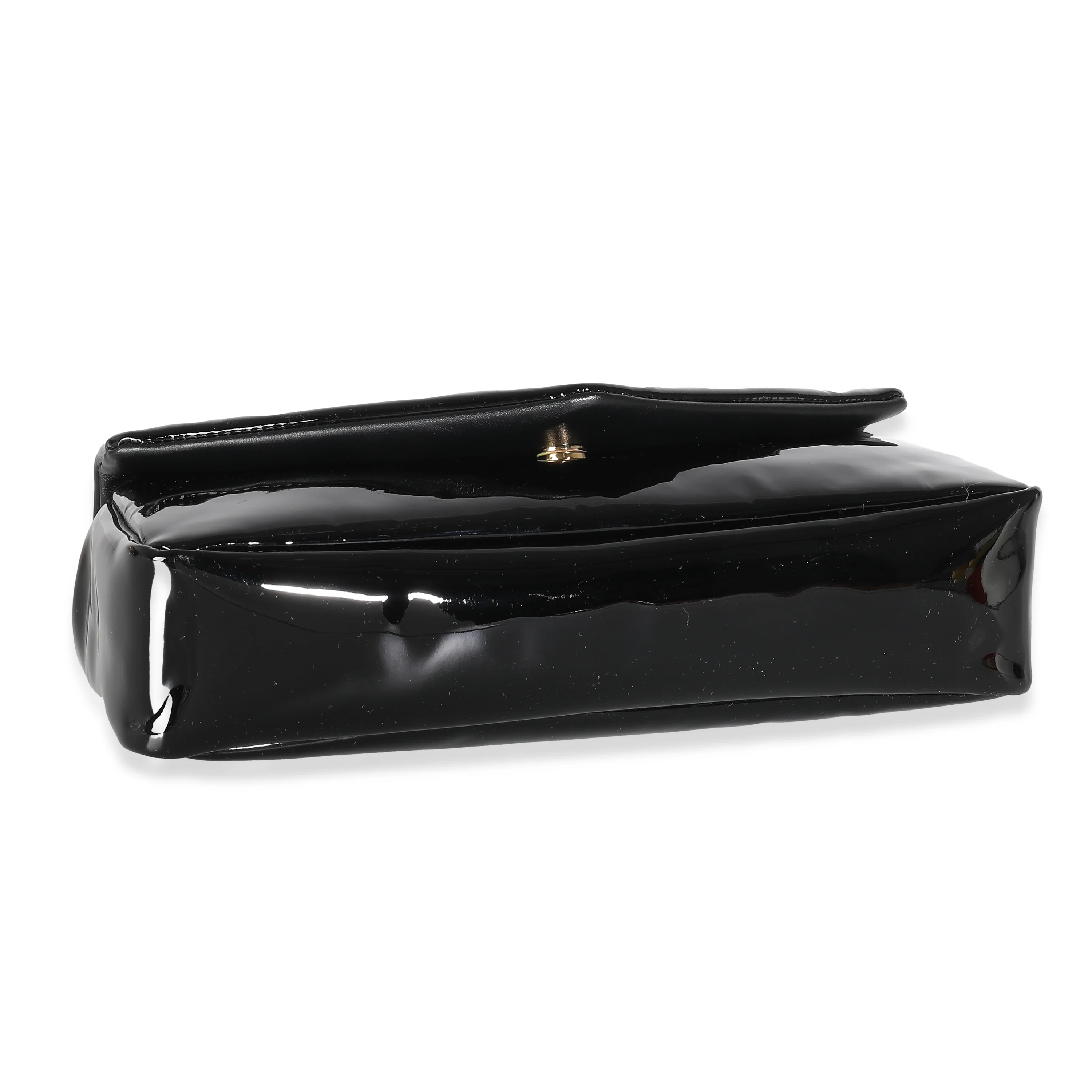 Black Patent Medium Calypso Chain Bag - Image 7