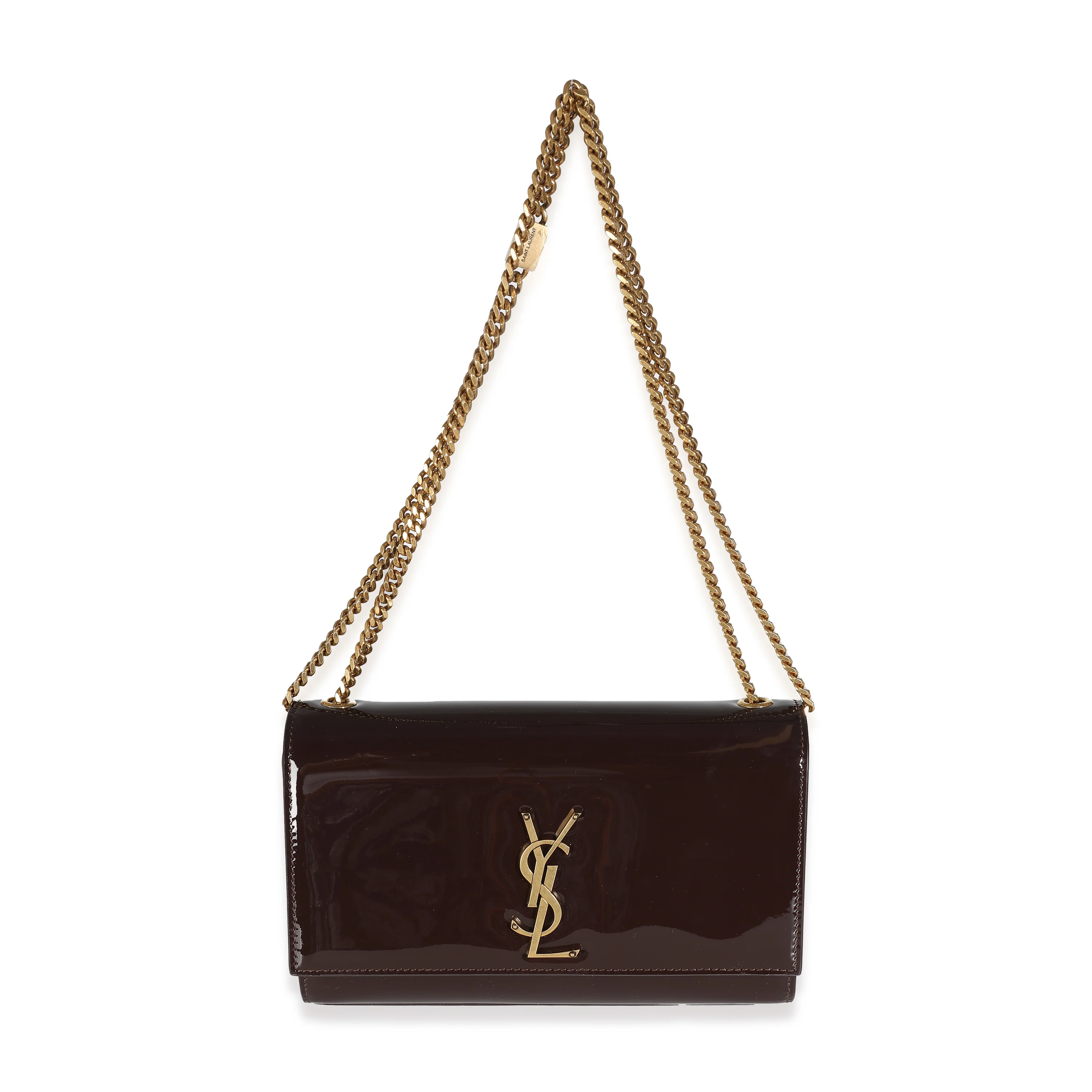 Spicy Chocolate Patent Medium Kate Chain Bag - Image 8