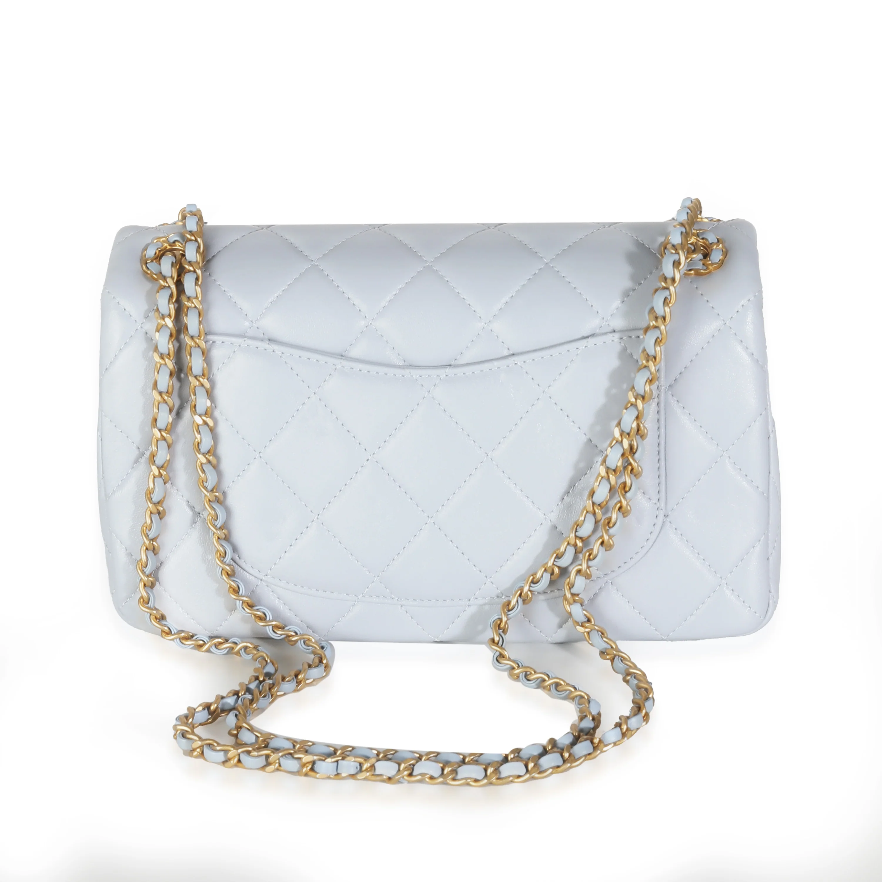 Lilac Quilted Lambskin Woven CC Full Flap Bag - Image 3