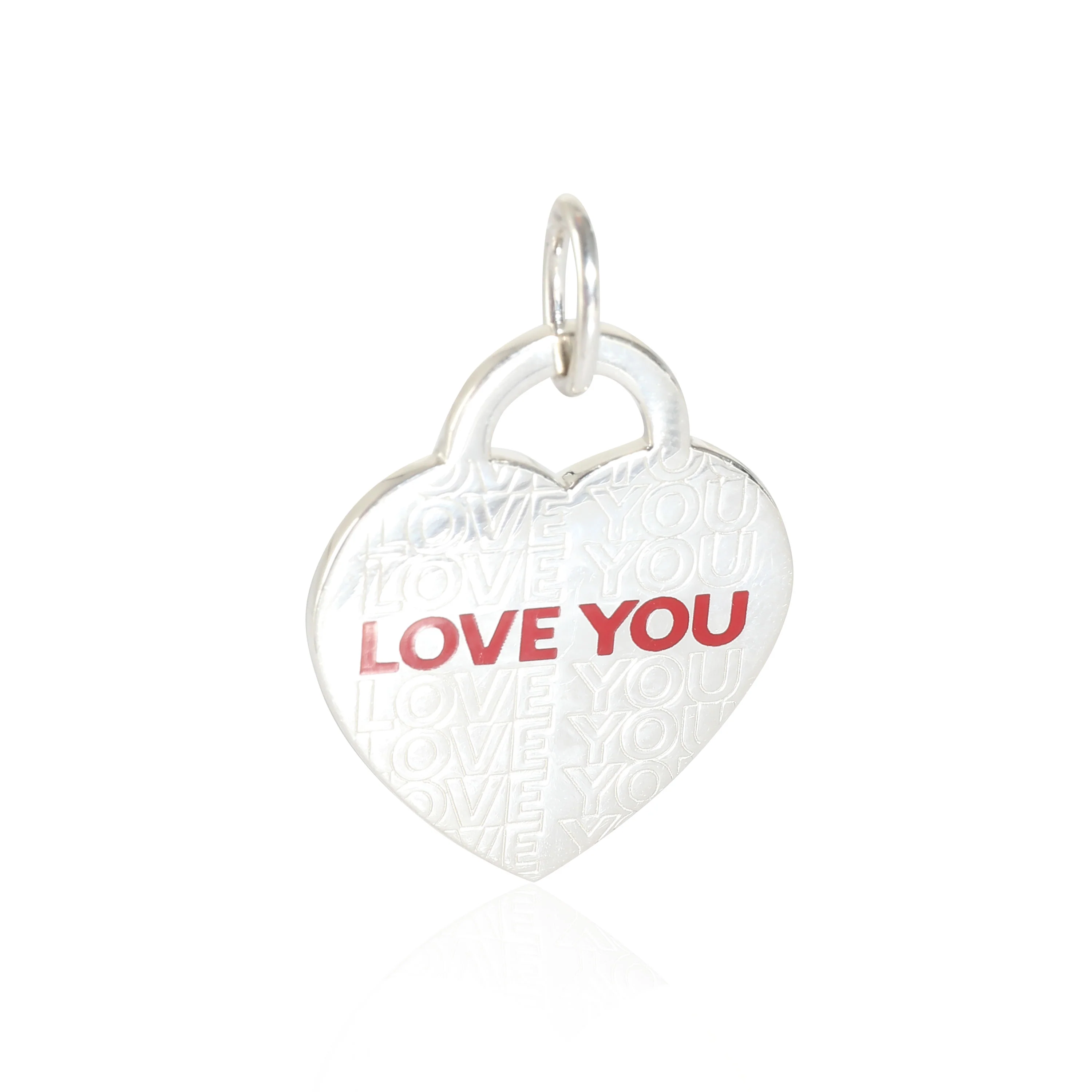 Love You Heart Pendant in Sterling Silver