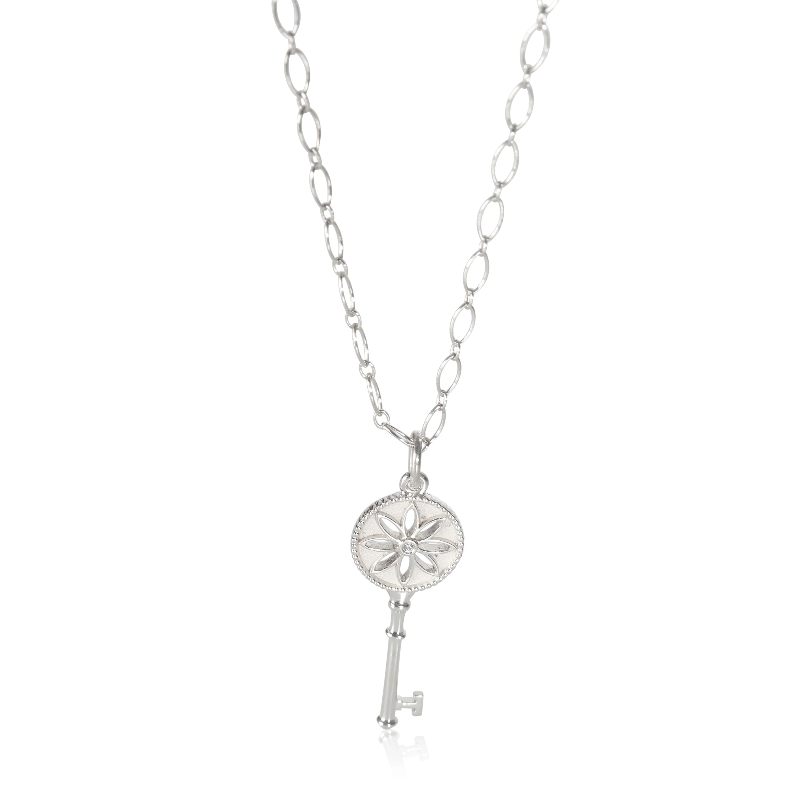 Key Collection Fashion Pendant in Sterling Silver 0.01 CTW