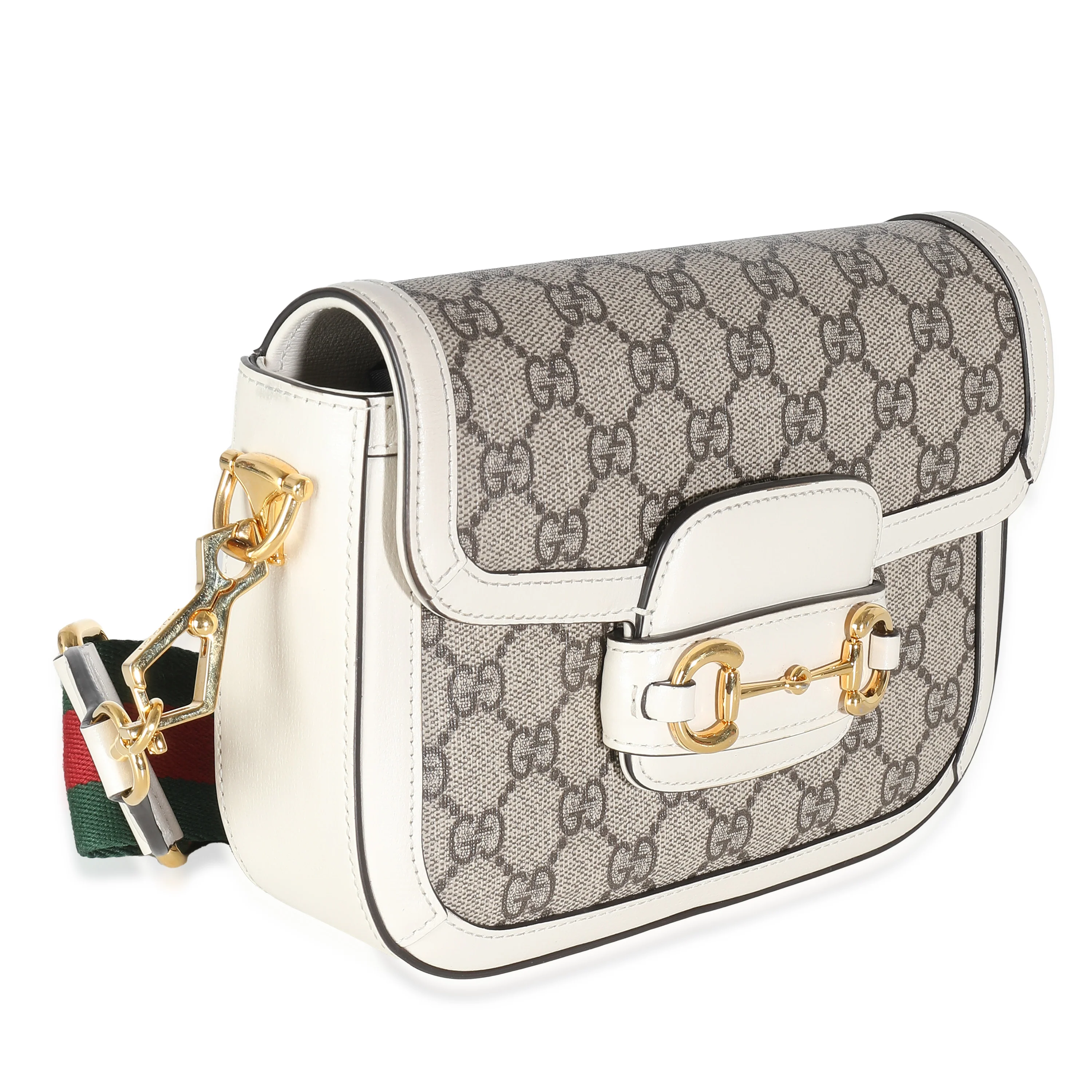 White Beige GG Supreme Canvas Mini Horsebit 1955 - Image 3