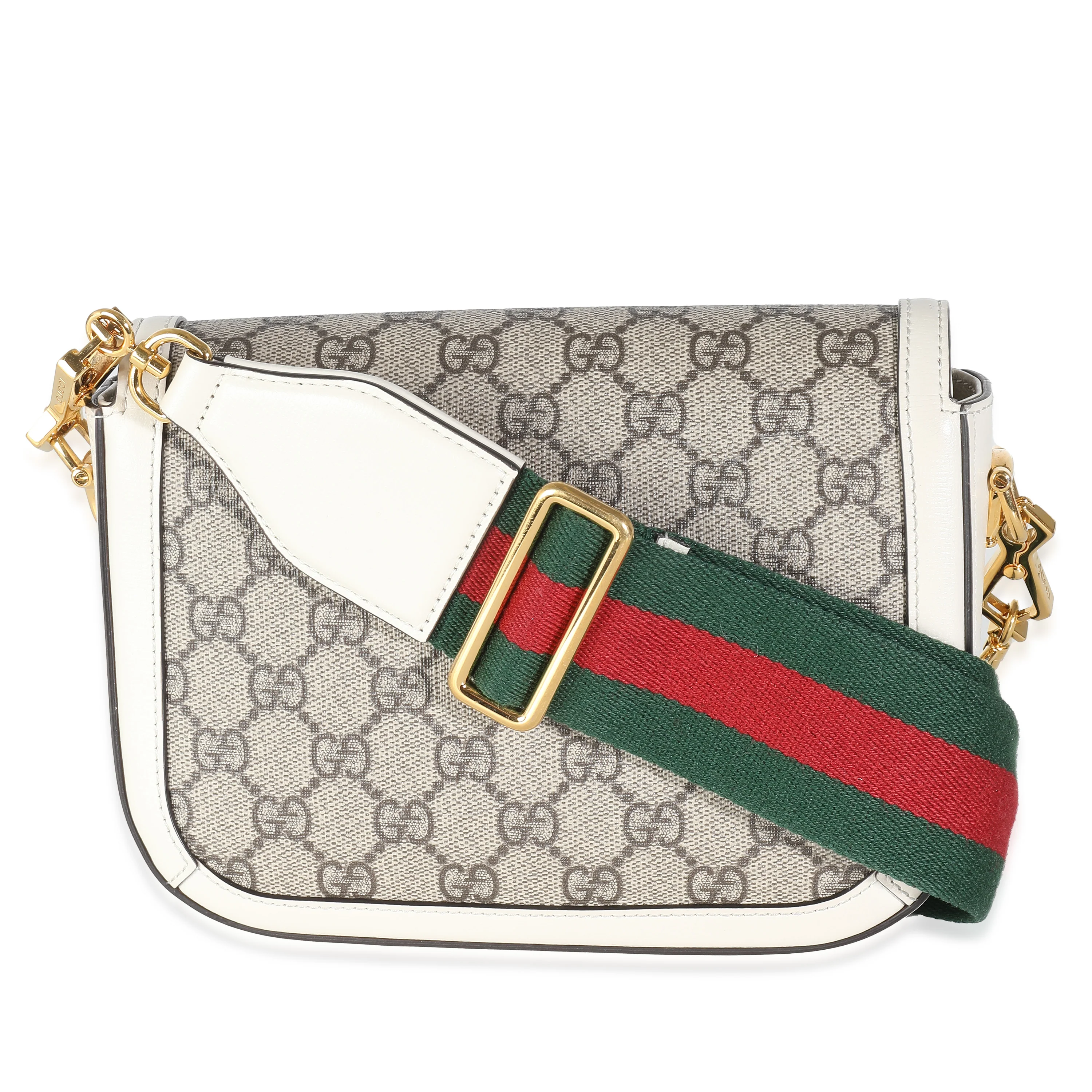 White Beige GG Supreme Canvas Mini Horsebit 1955 - Image 4