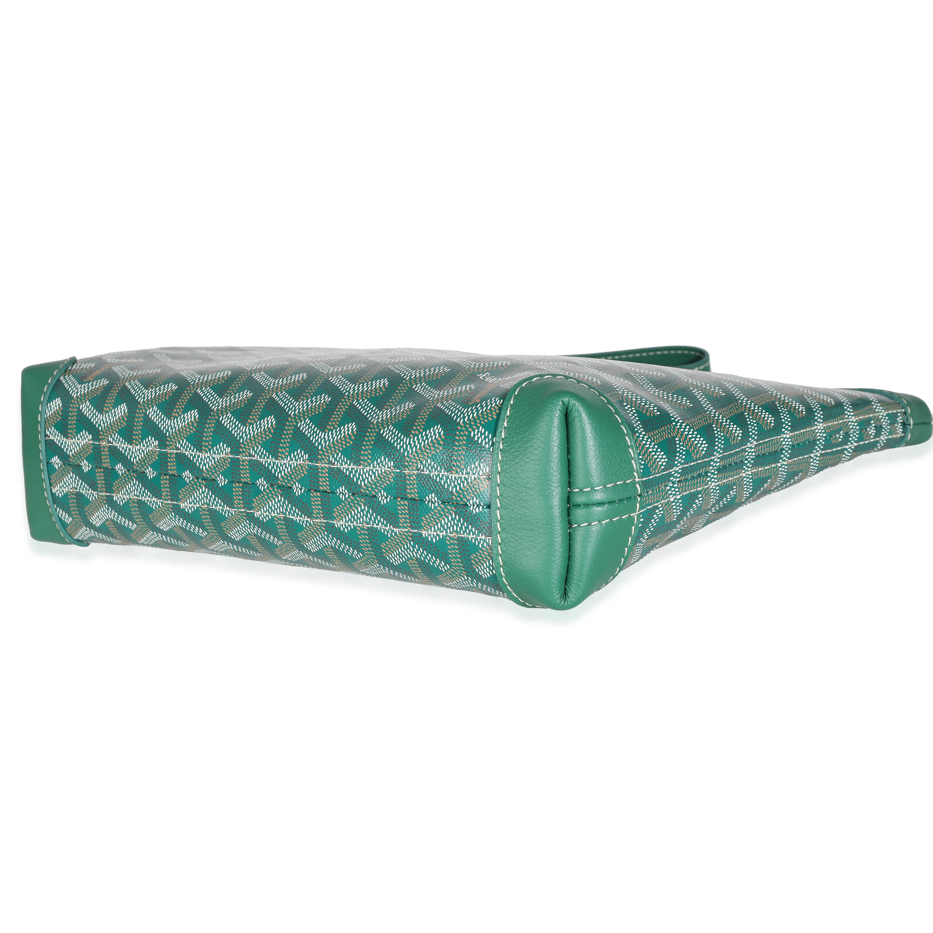 Green Goyardine Canvas Conti Pouch - Image 6