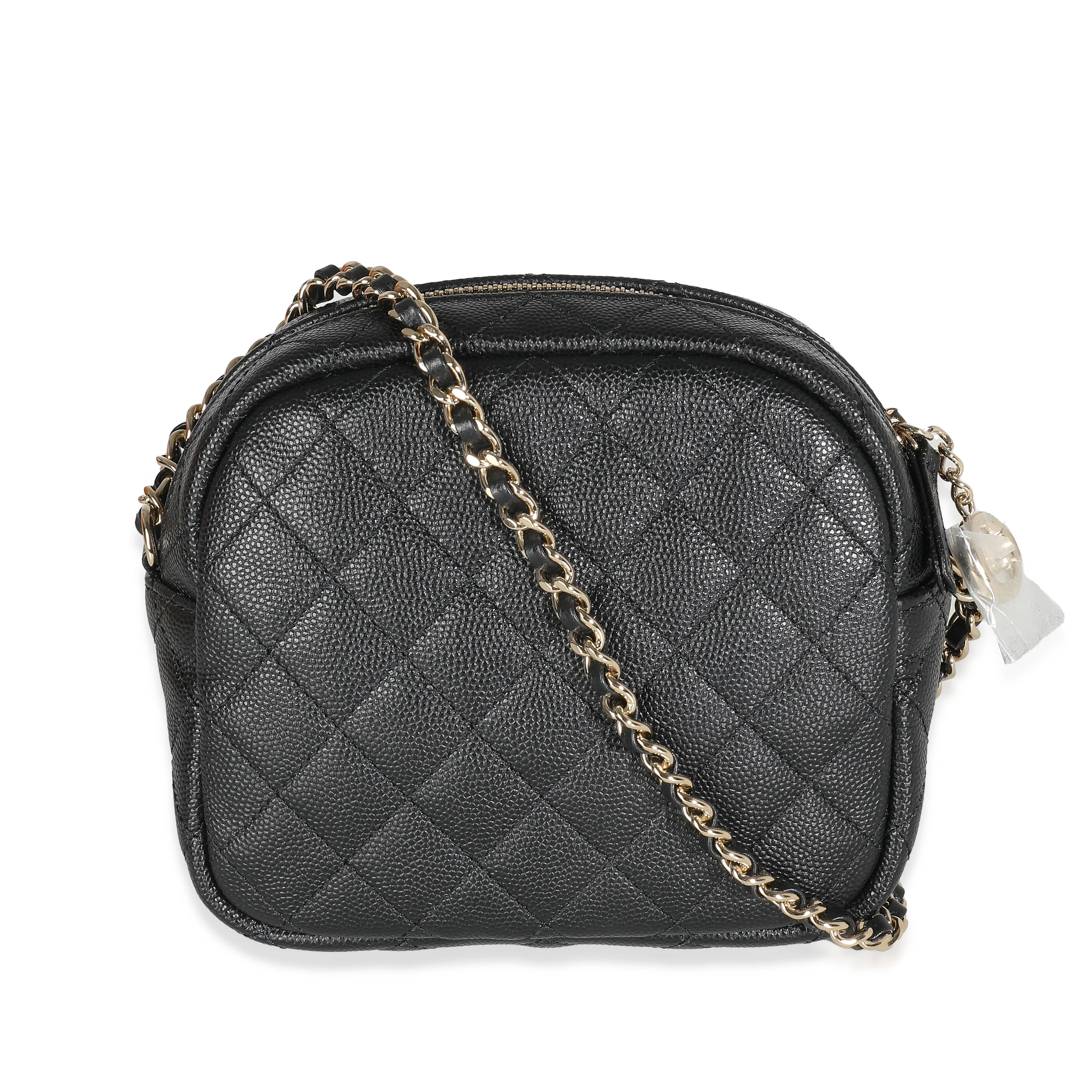 Black Quilted Caviar Day Camera Case - Image 4