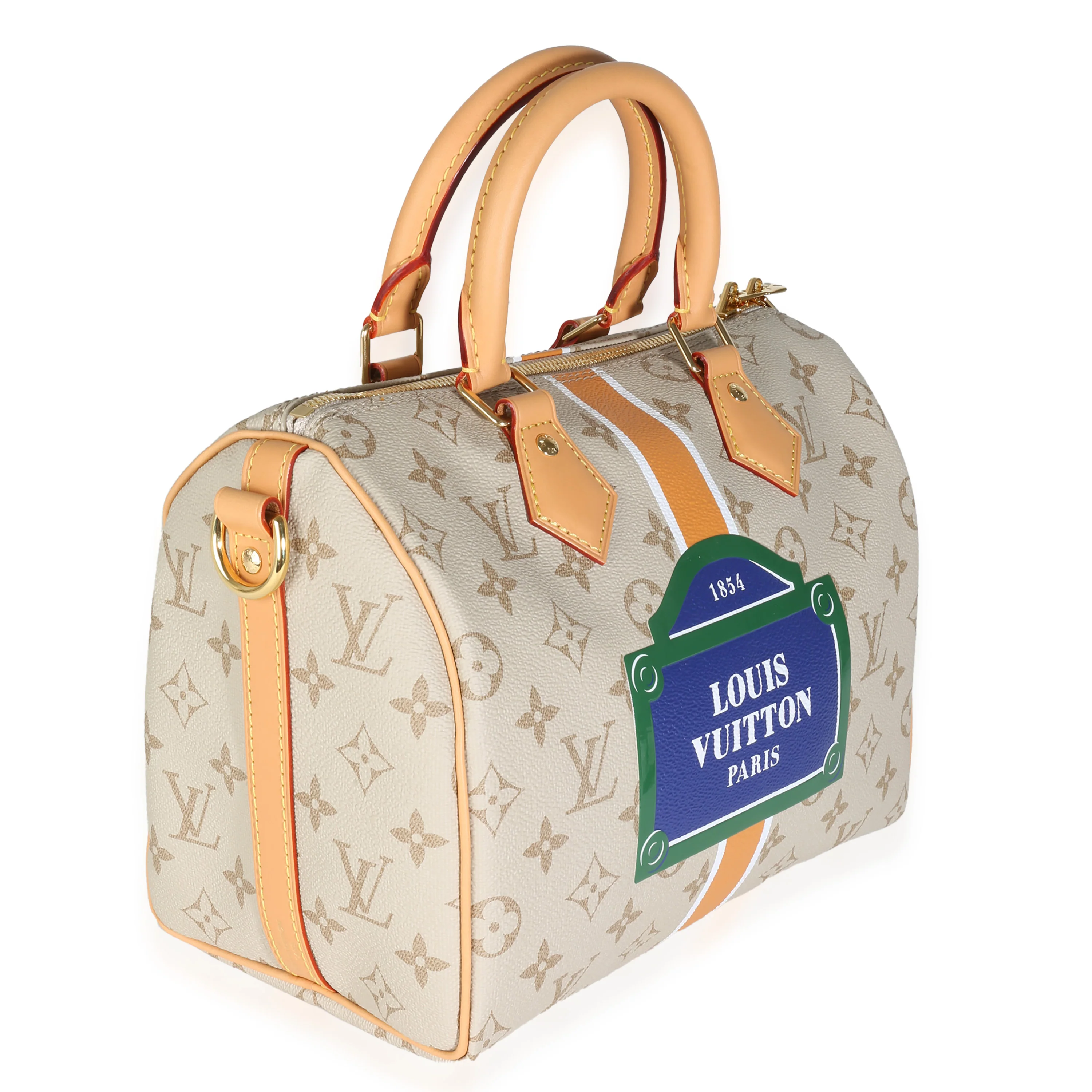 Beige Ocher Monopaname Canvas Speedy Bandouliere 25 - Image 3
