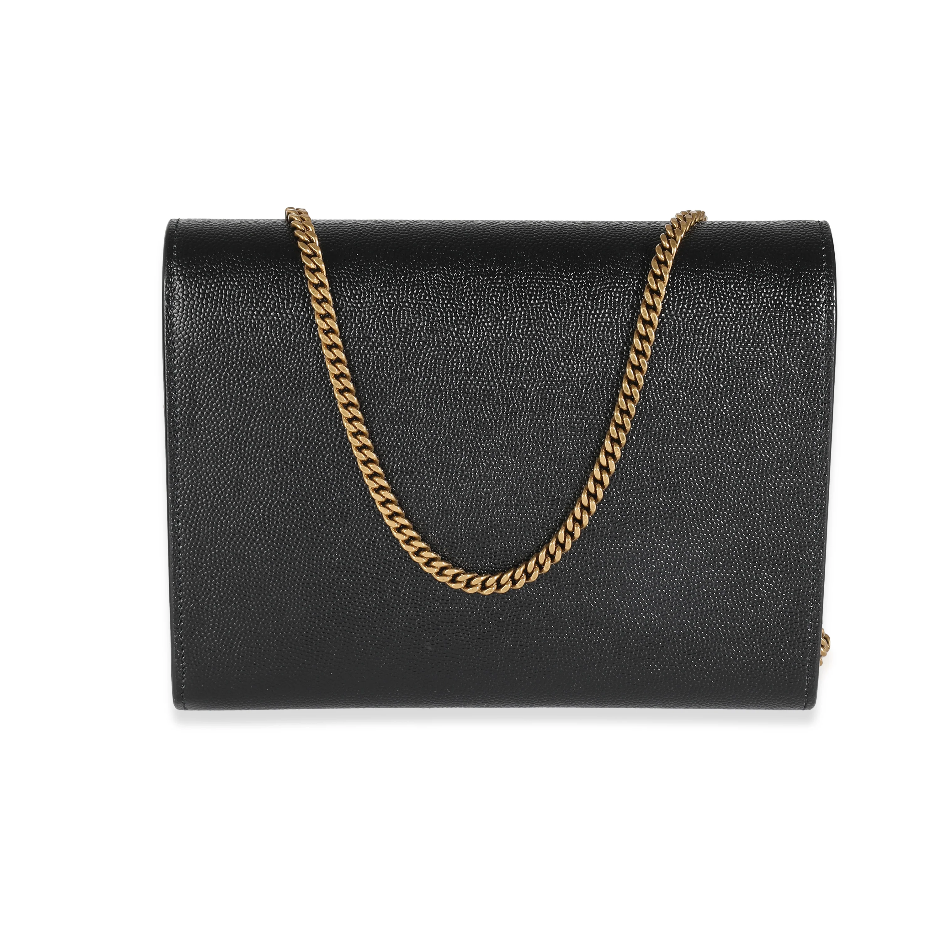 Black Grain De Poudre Monogram Cassandra Wallet On Chain - Image 4