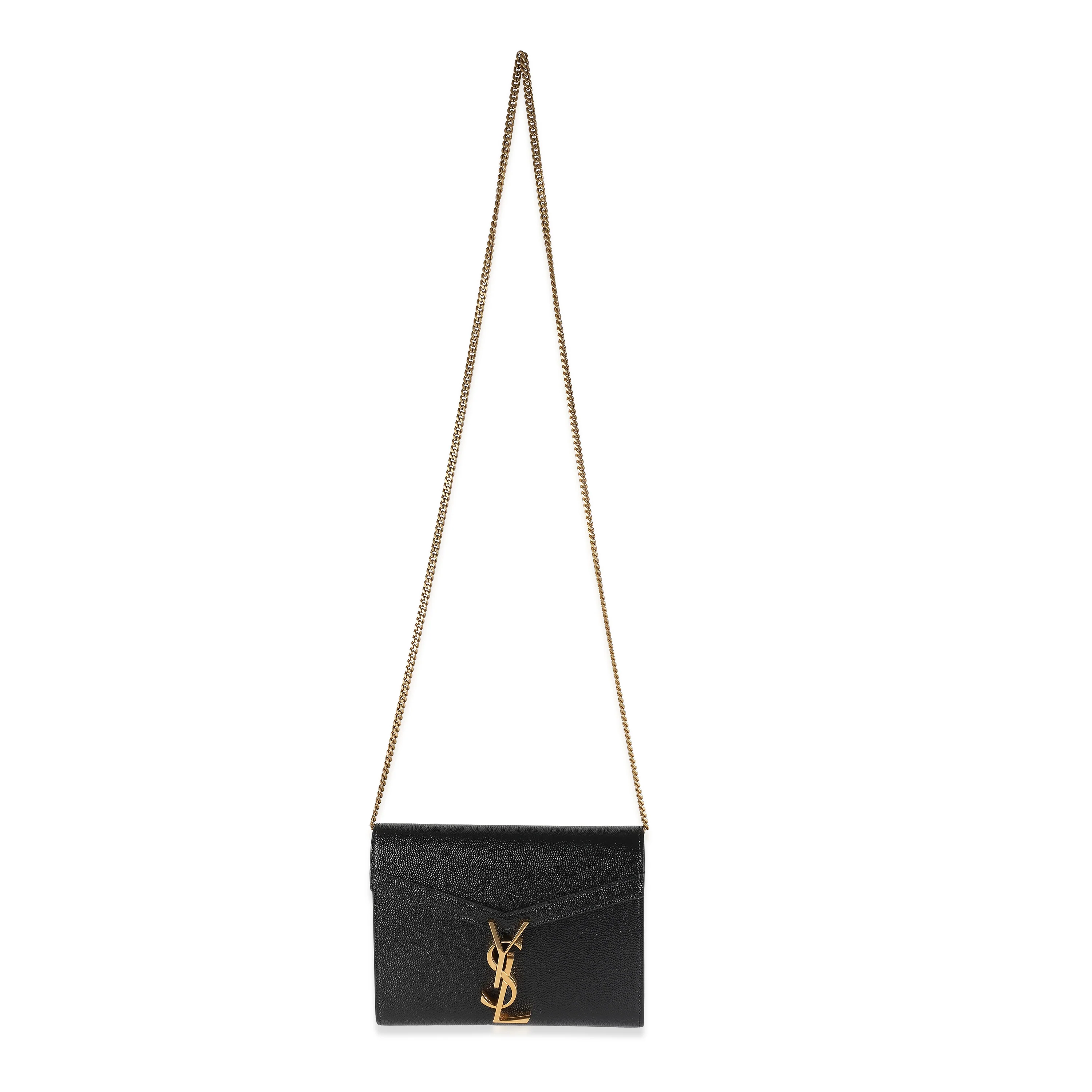 Black Grain De Poudre Monogram Cassandra Wallet On Chain - Image 8