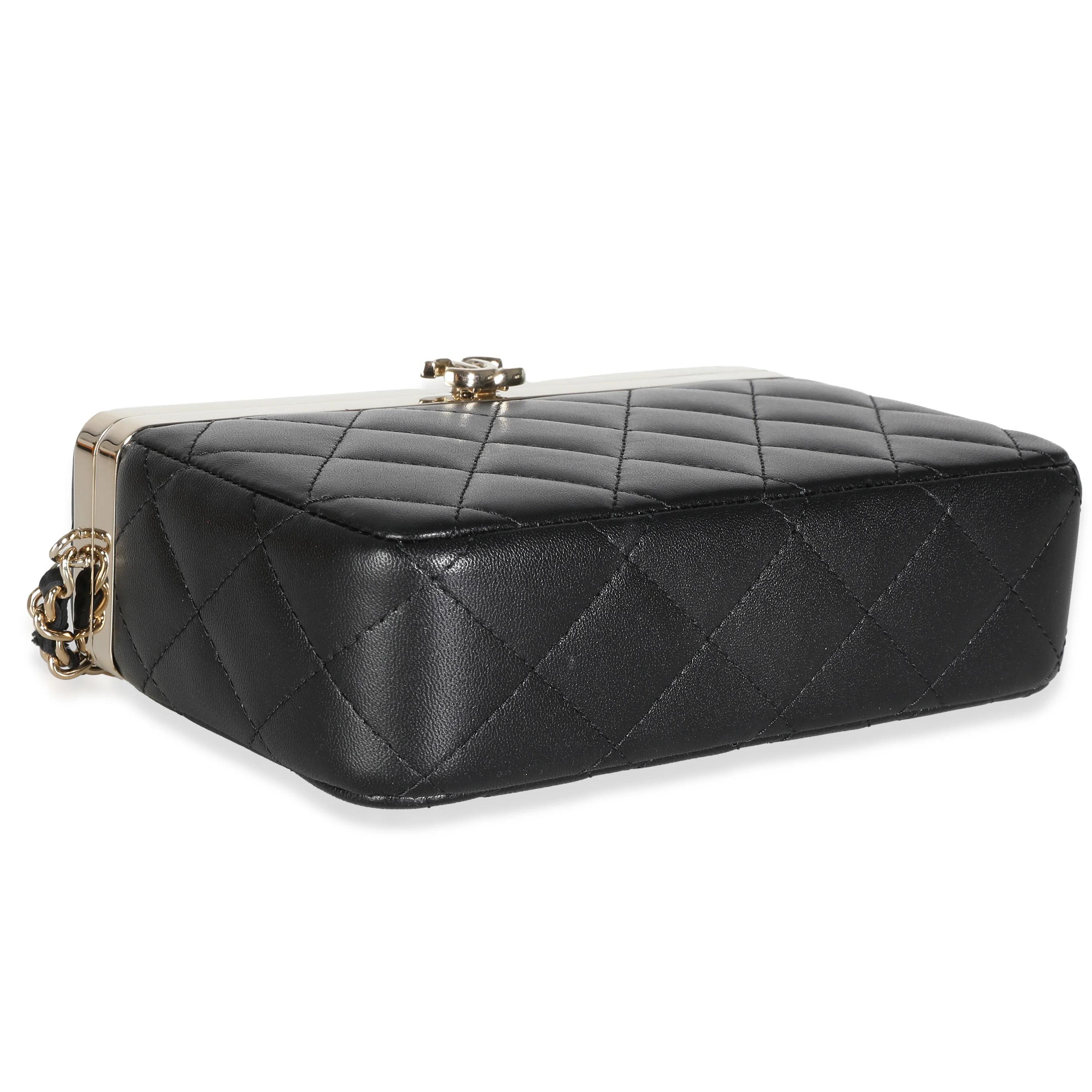 23S Black Quilted Lambskin Vanity Case With Chain - Image 6