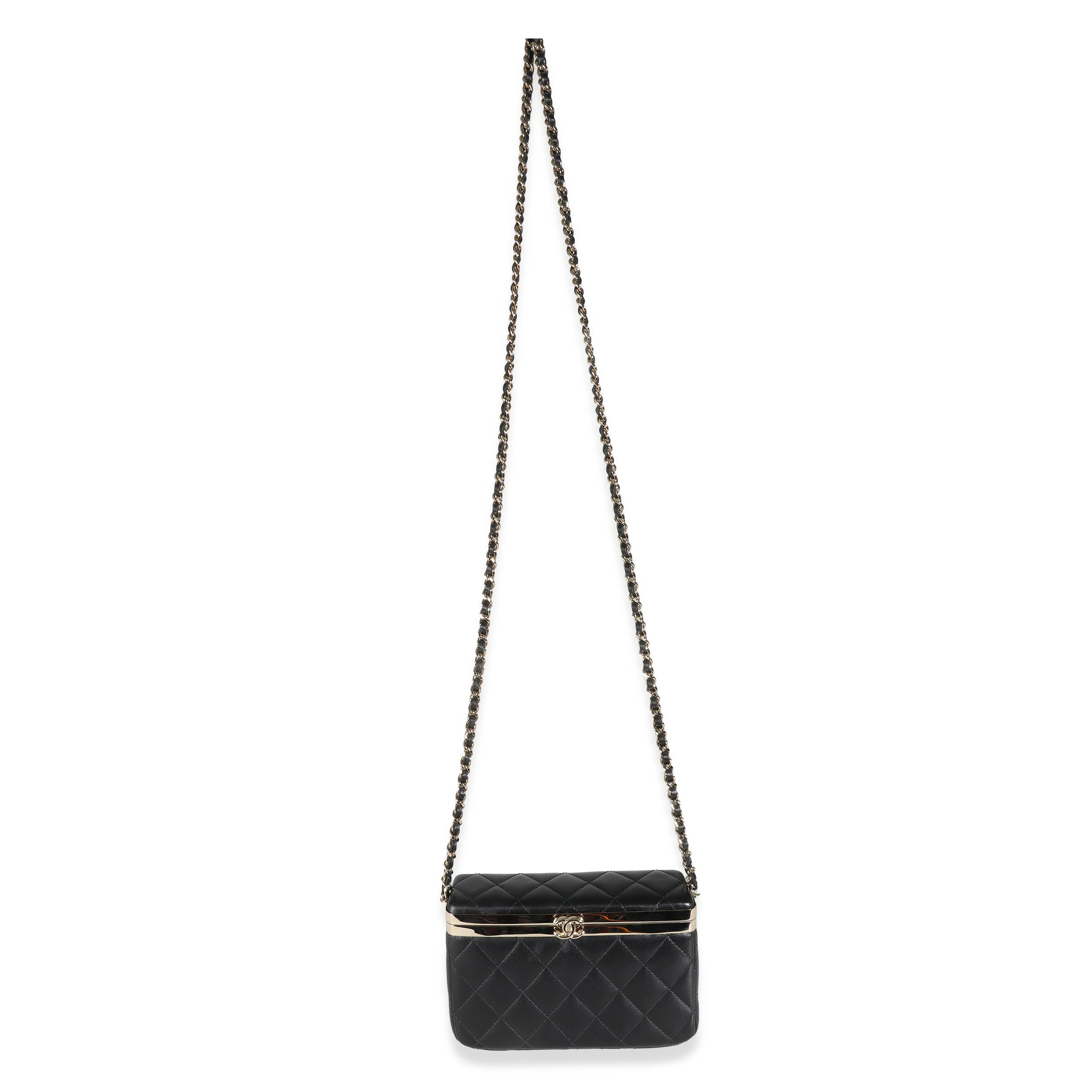 23S Black Quilted Lambskin Vanity Case With Chain - Image 8