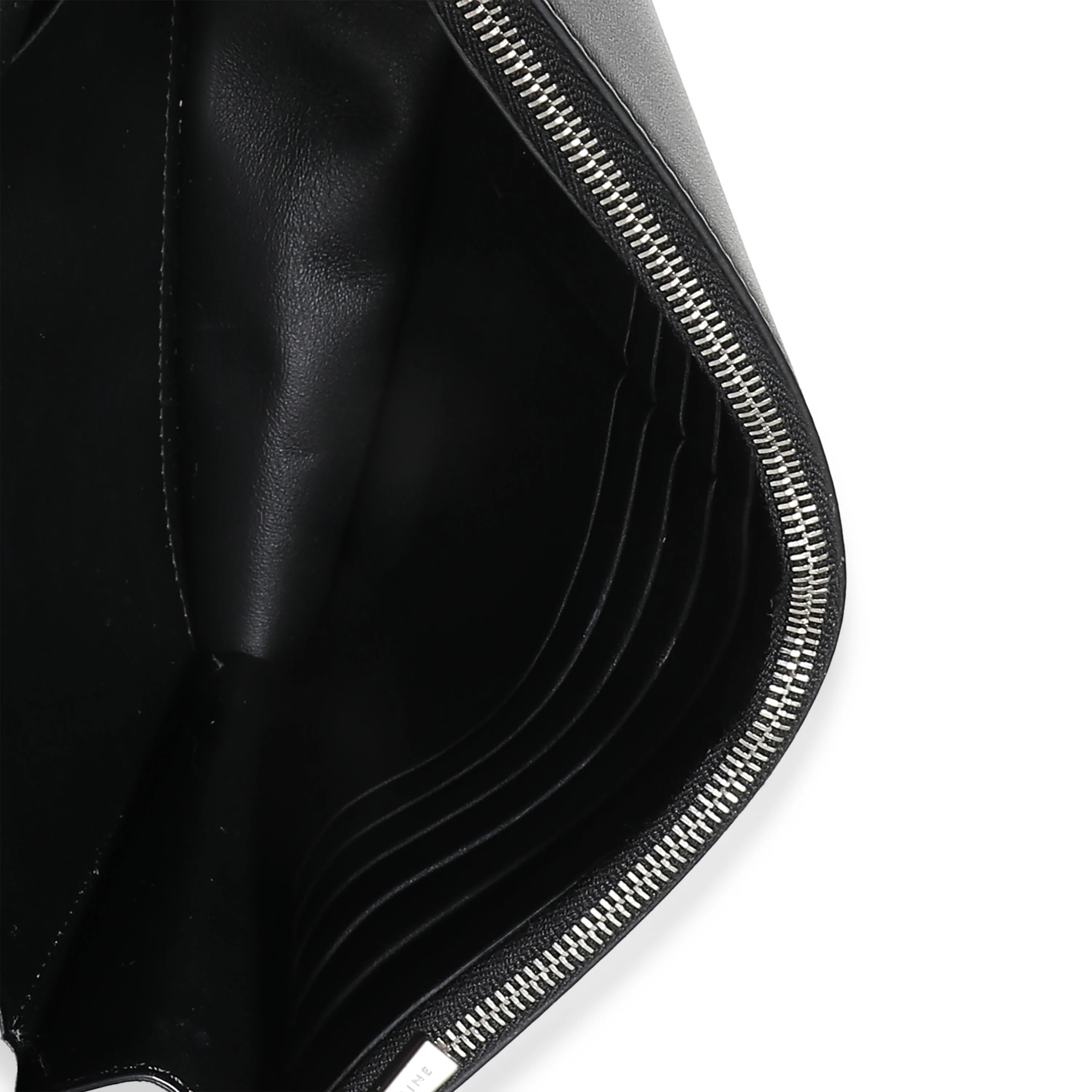Black White Smooth Calfskin Frame Clutch - Image 9