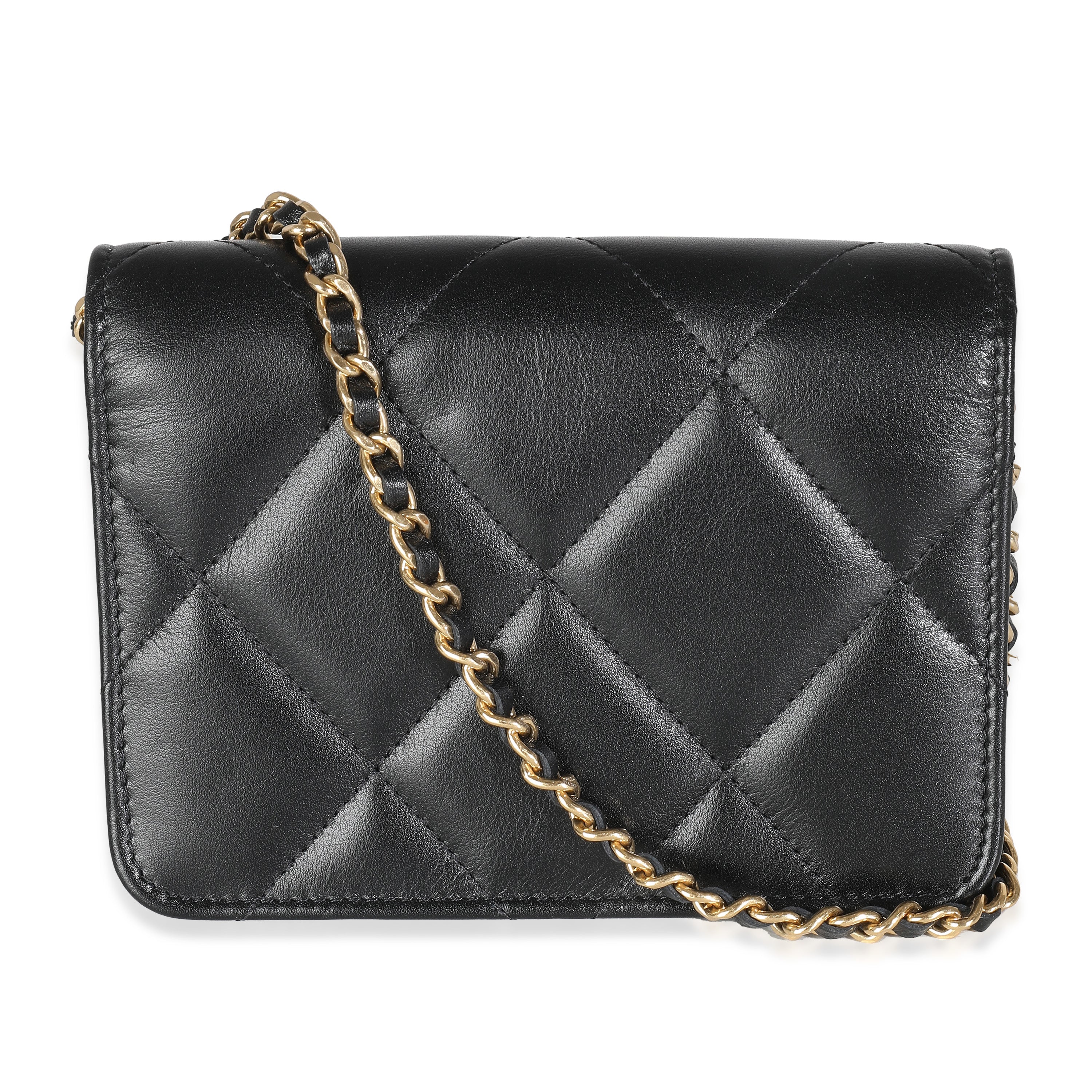 Black Quilted Calfskin Strass Mini Flap Bag - Image 3