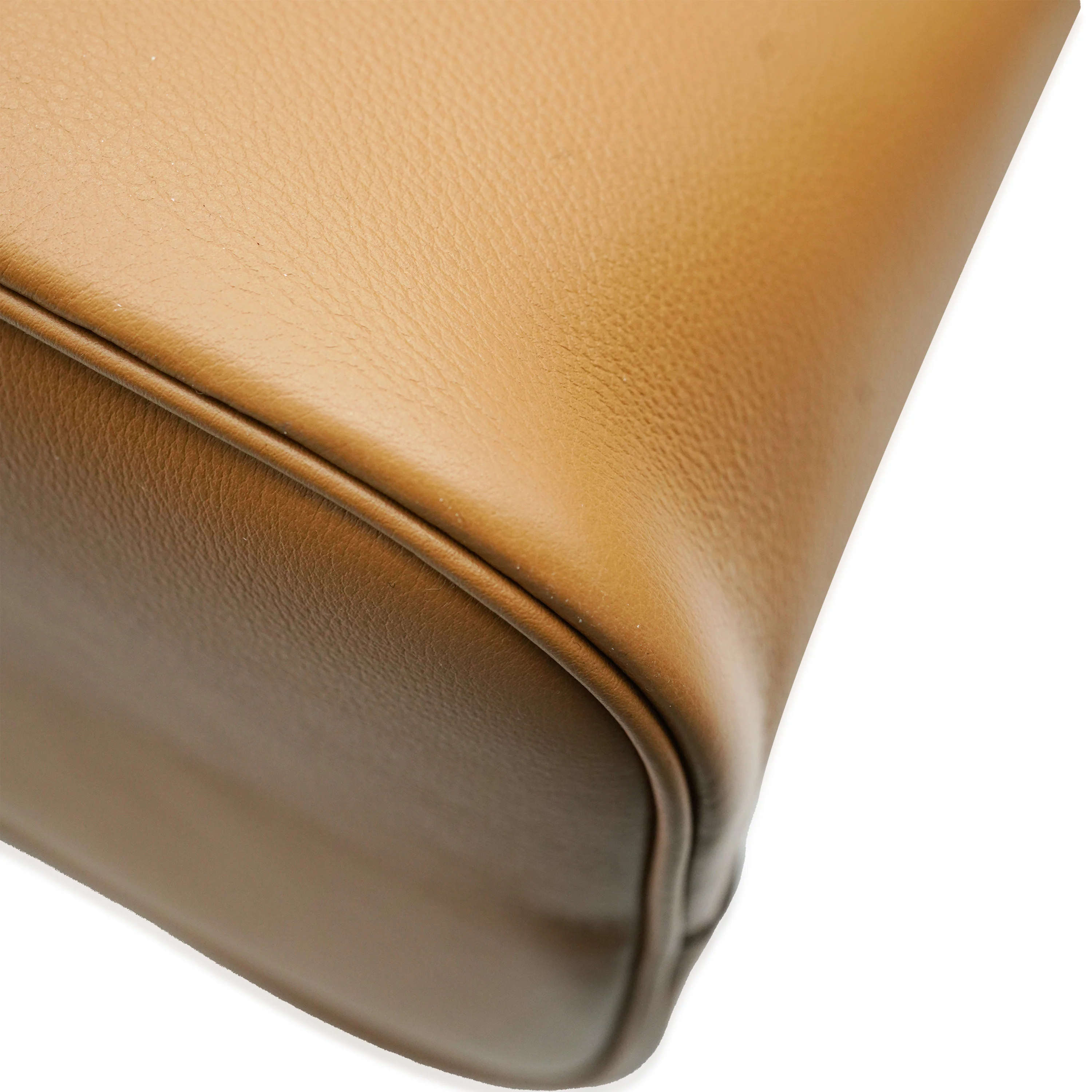 Caramel Leather Large Buckle Tote - Image 10