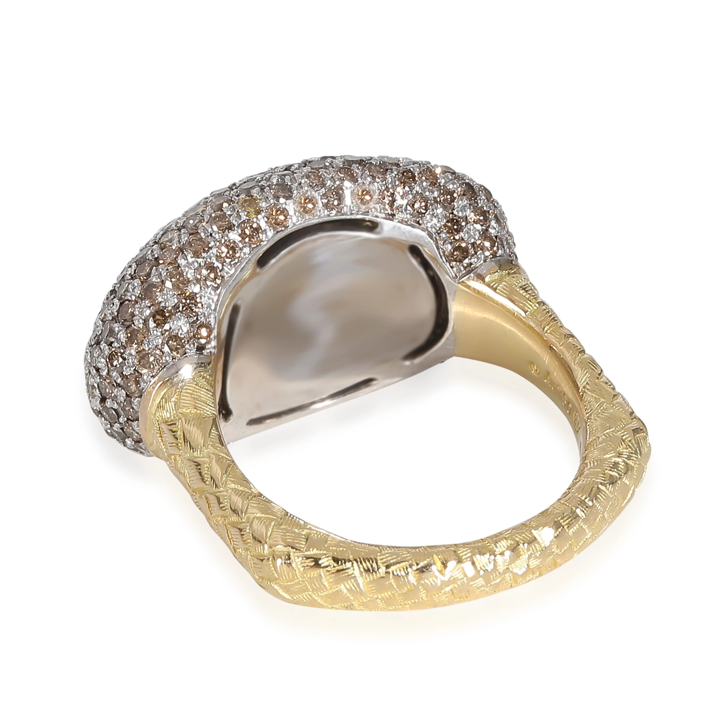 Color Diamond Cocktail Ring in 18k White Gold/Yellow Gold 3 CTW - Image 3