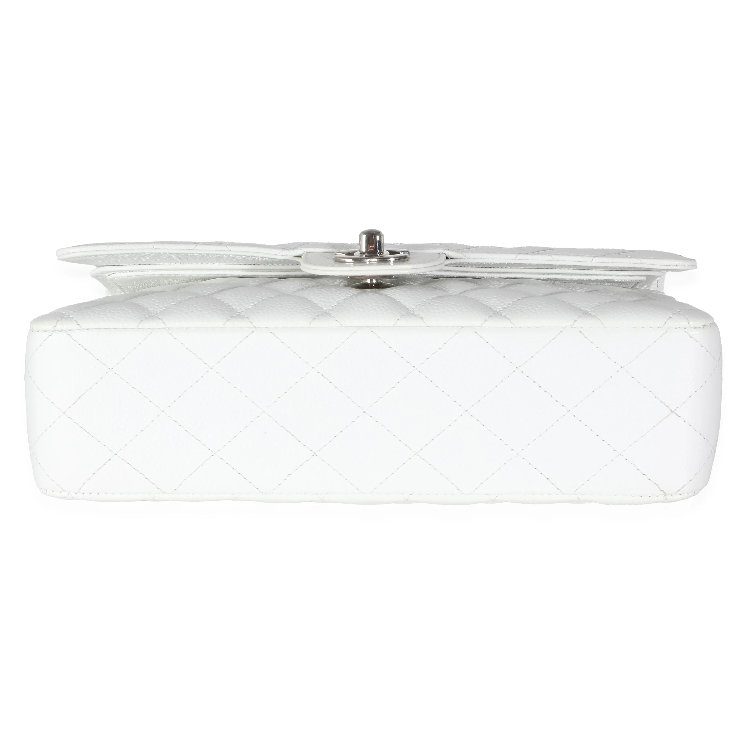White Quilted  Medium Classic Double Flap Bag - Image 4