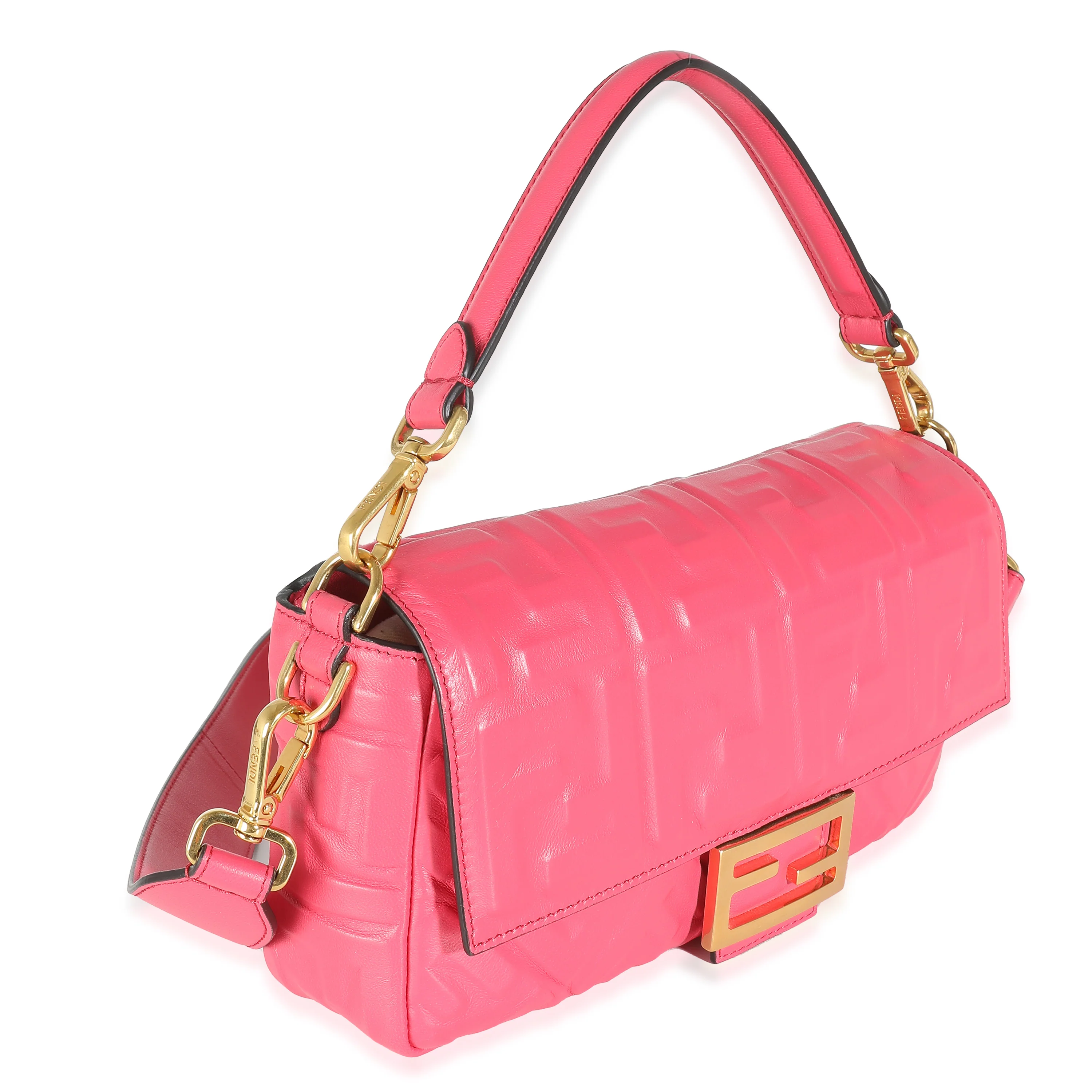 Lampone Nappa FF 1974 Embossed Medium Baguette NM - Image 3