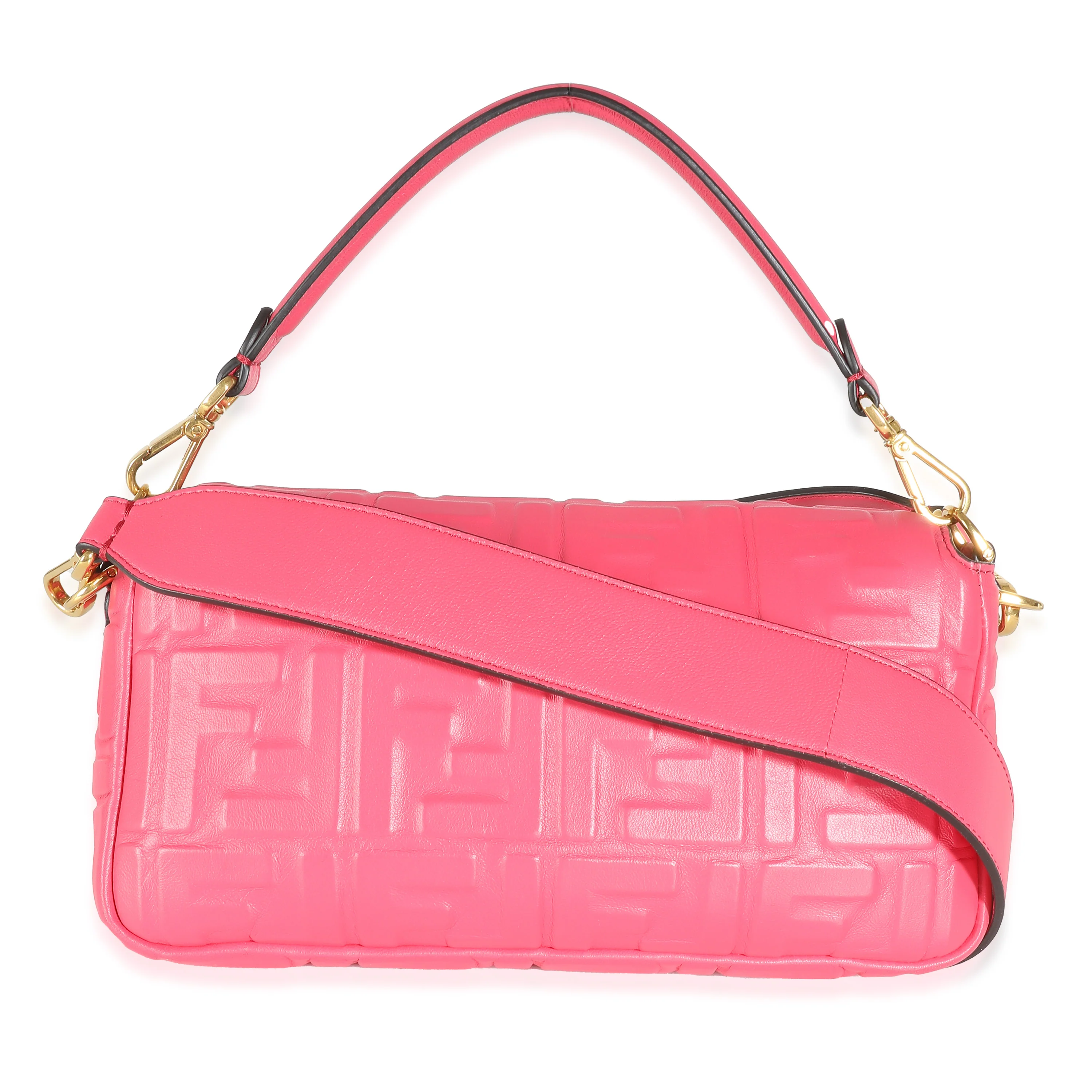 Lampone Nappa FF 1974 Embossed Medium Baguette NM - Image 4
