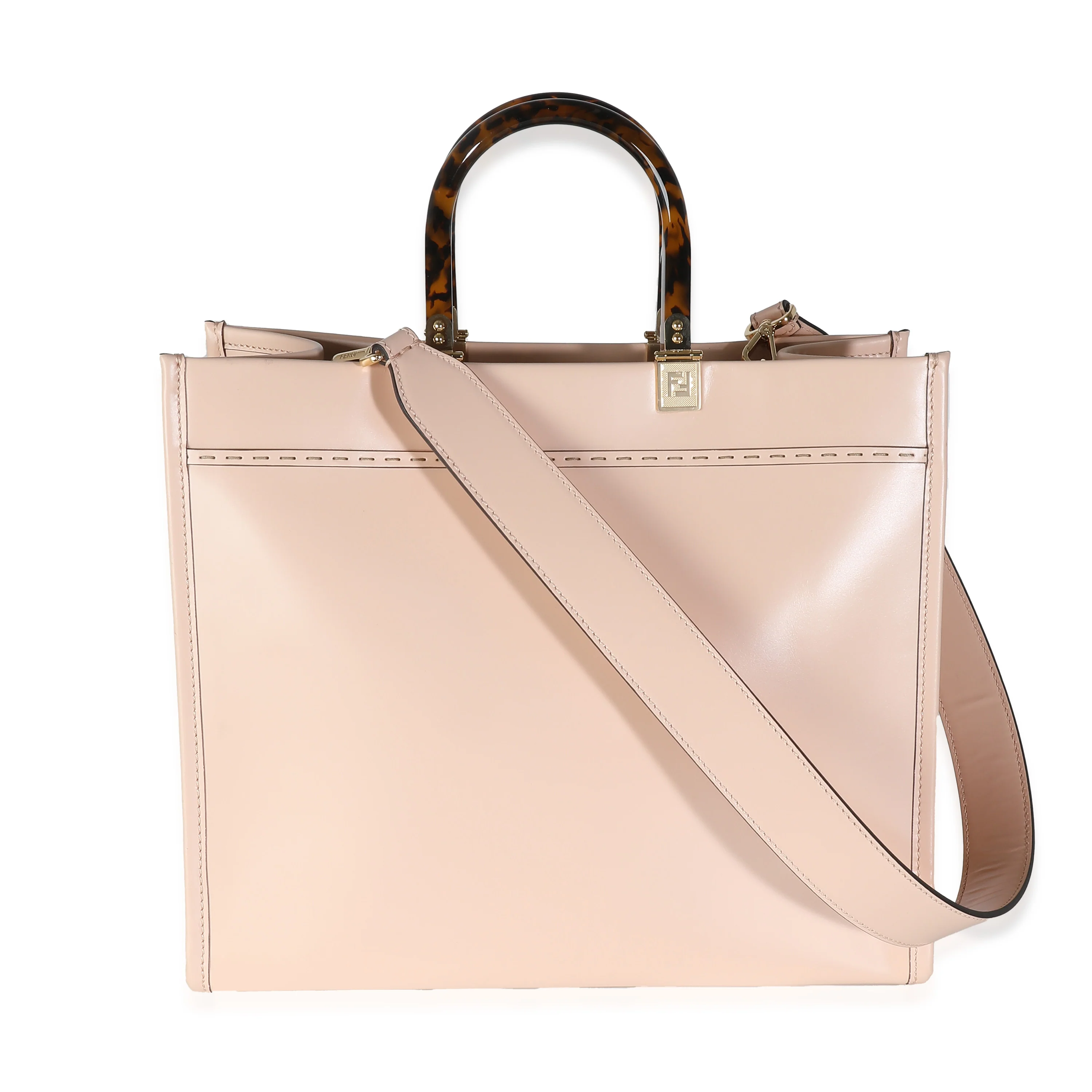 Light Rose Vitello King Plexiglass Medium Sunshine Shopper Tote - Image 4