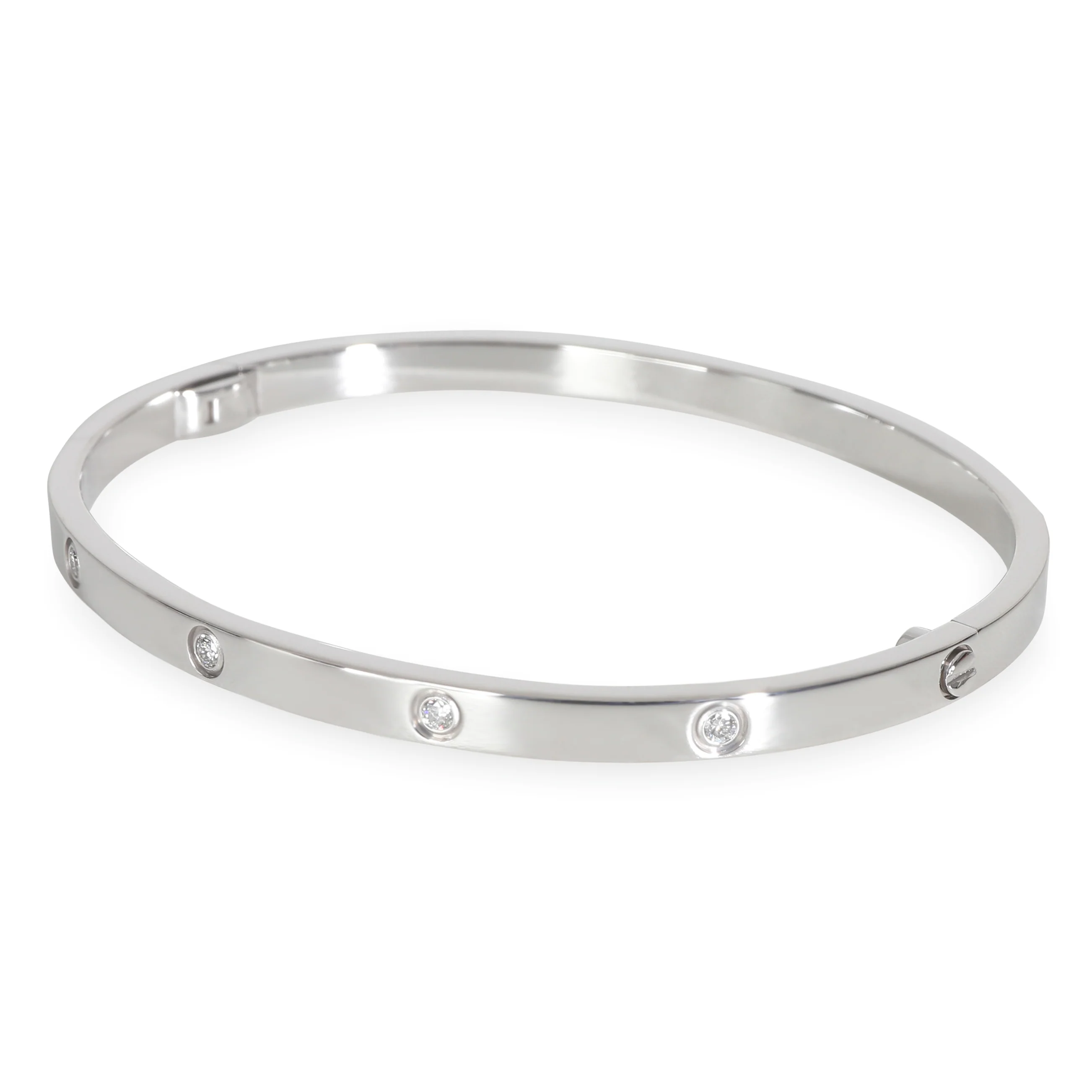 Love Bracelet, Small Model, 10 Diamonds (White Gold) - Image 2