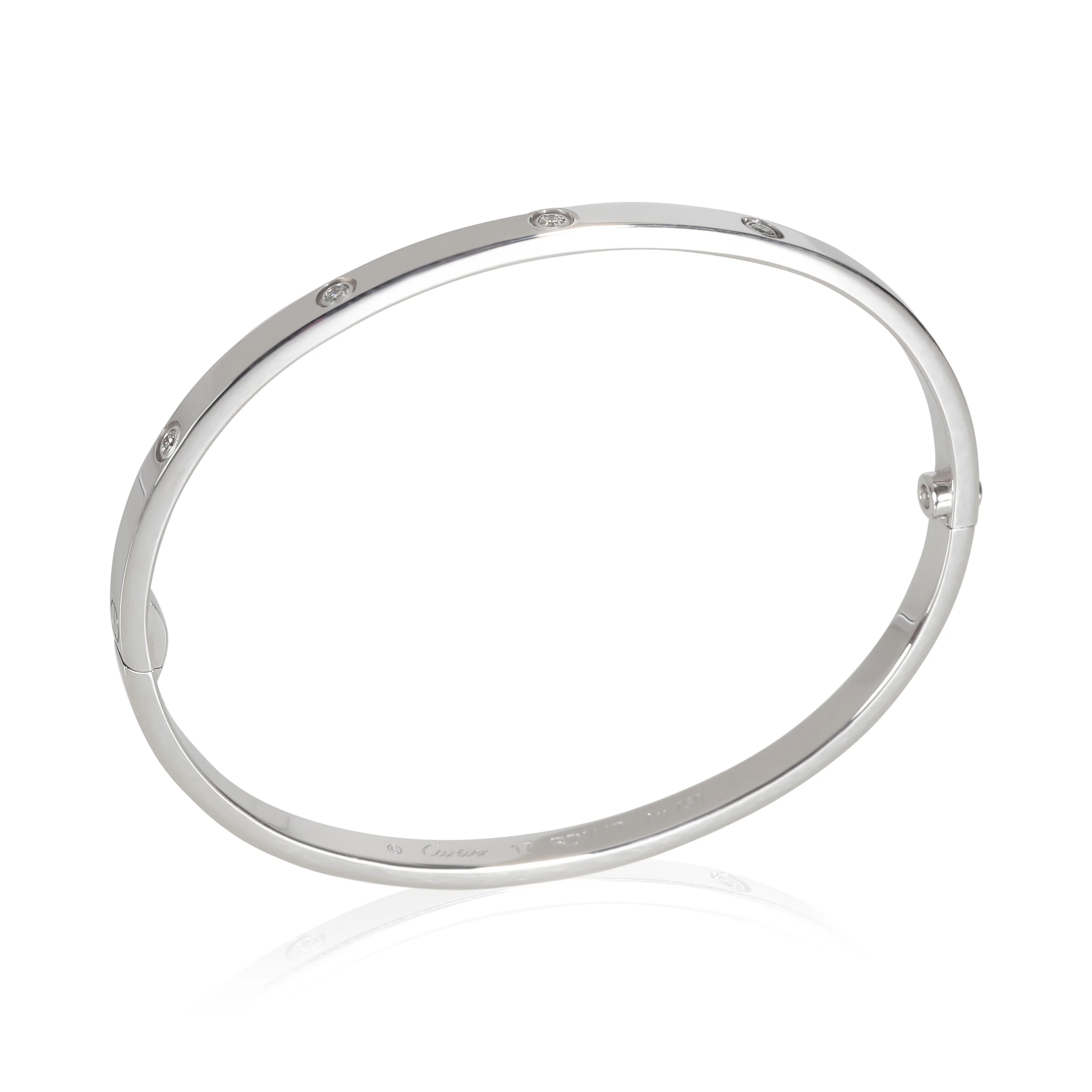 Love Bracelet, Small Model, 10 Diamonds (White Gold) - Image 4