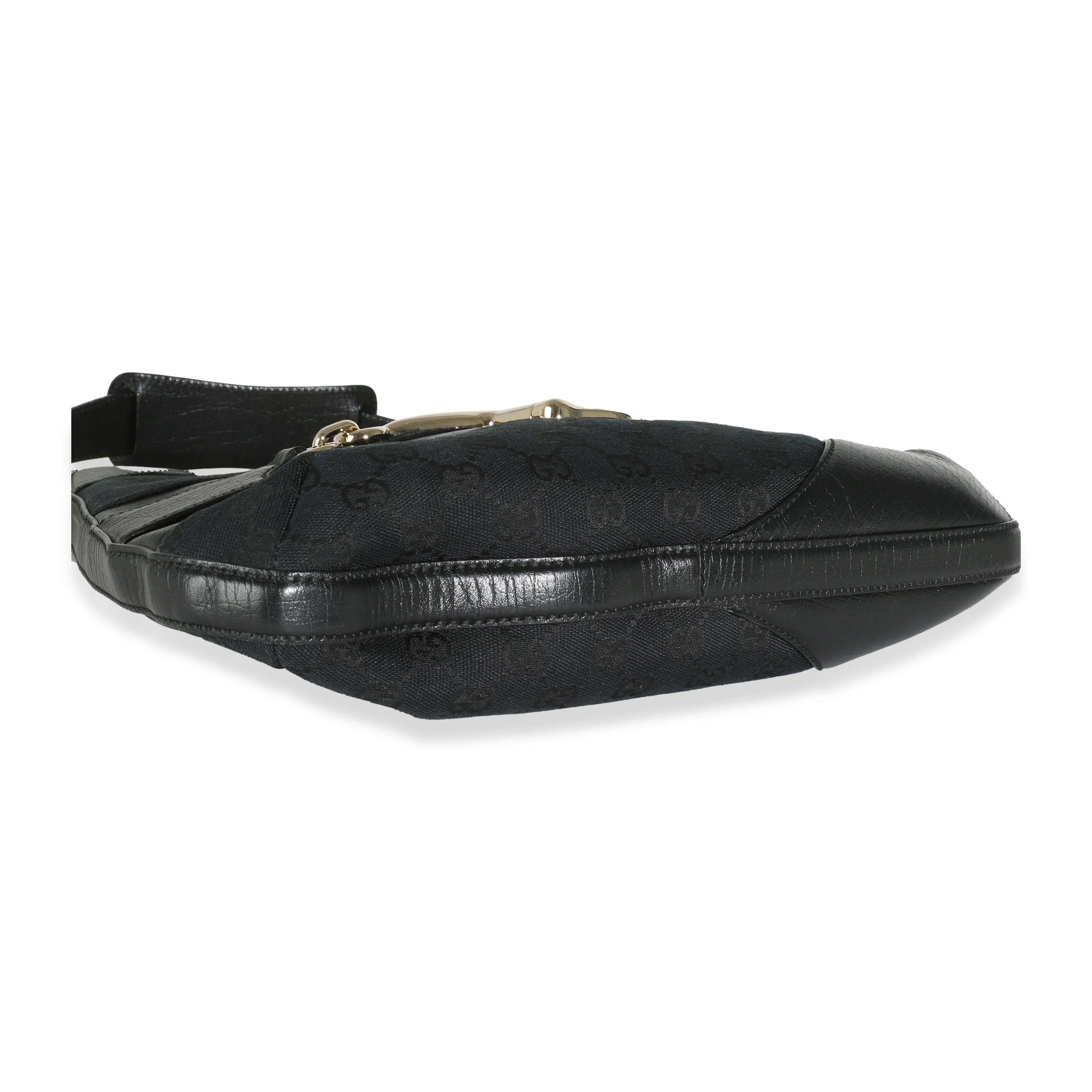 Black GG Canvas Web Hasler Hobo - Image 8