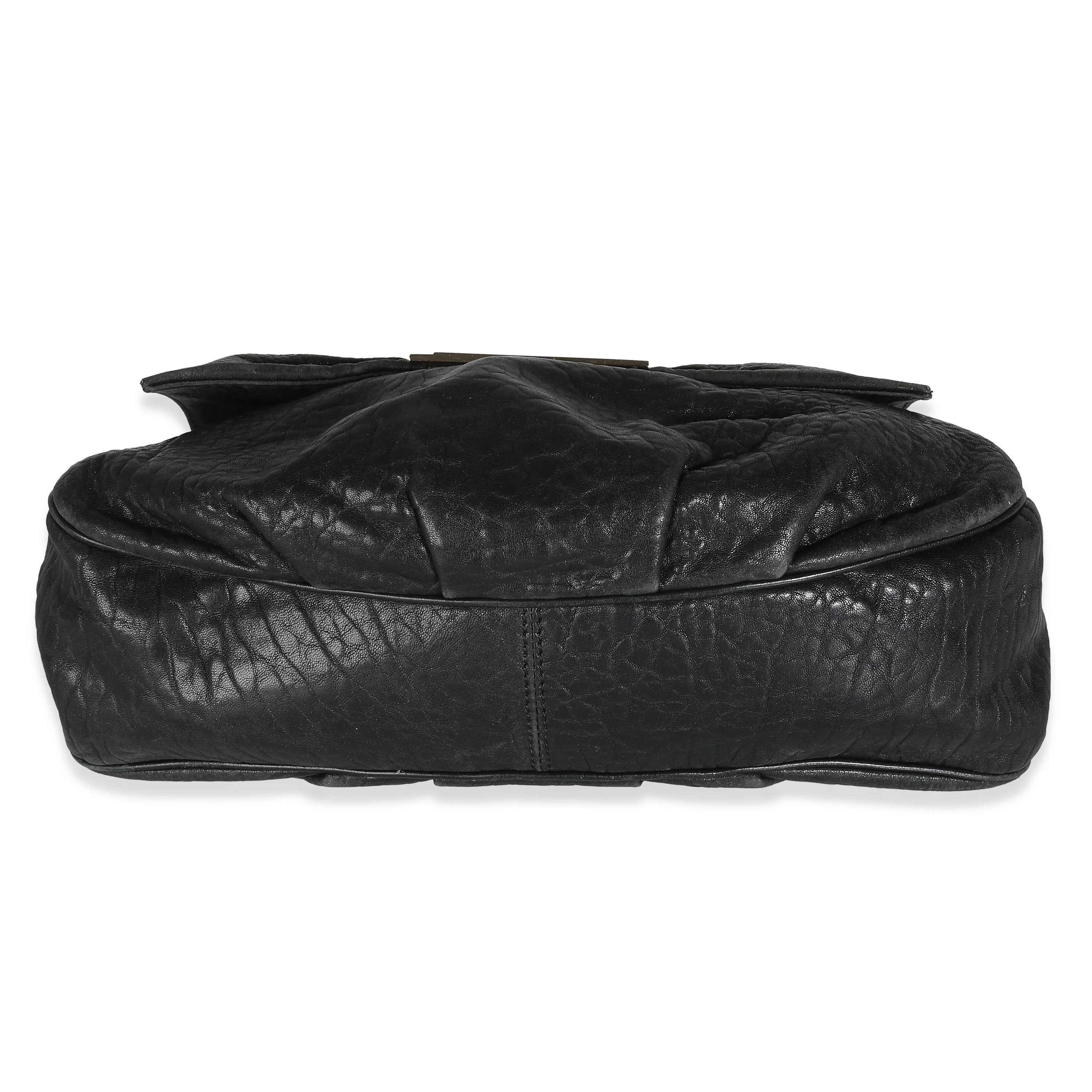 Black Crinkled Lambskin Mia Flap Bag - Image 5