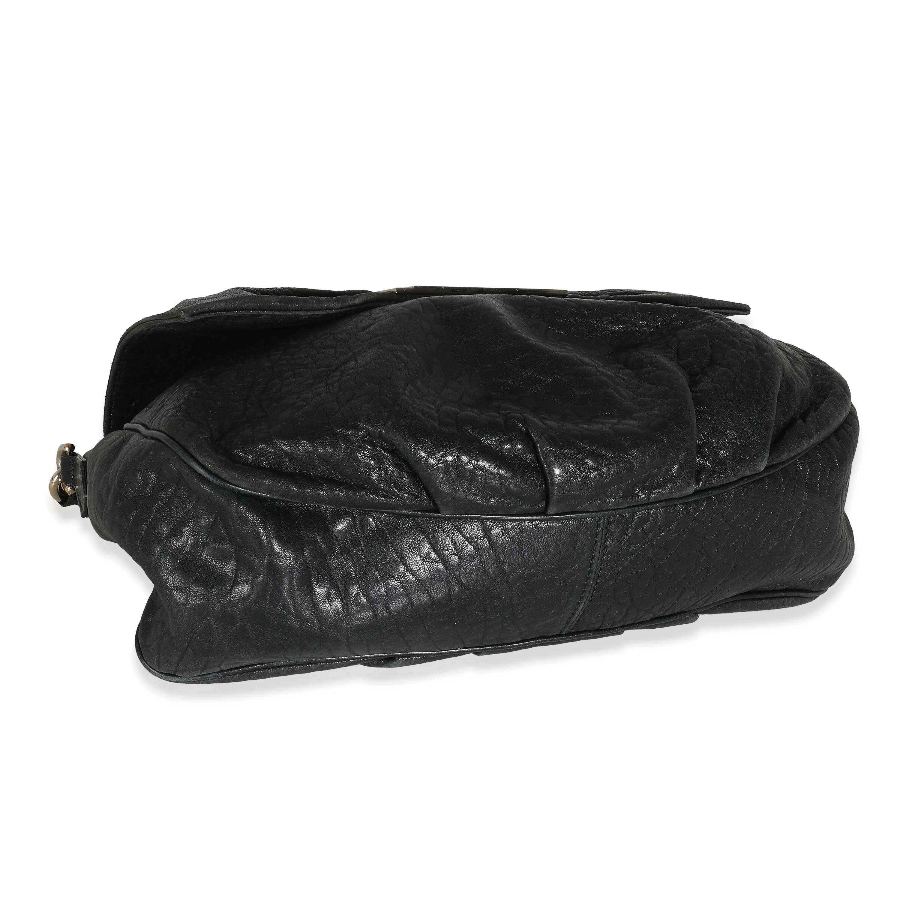 Black Crinkled Lambskin Mia Flap Bag - Image 6